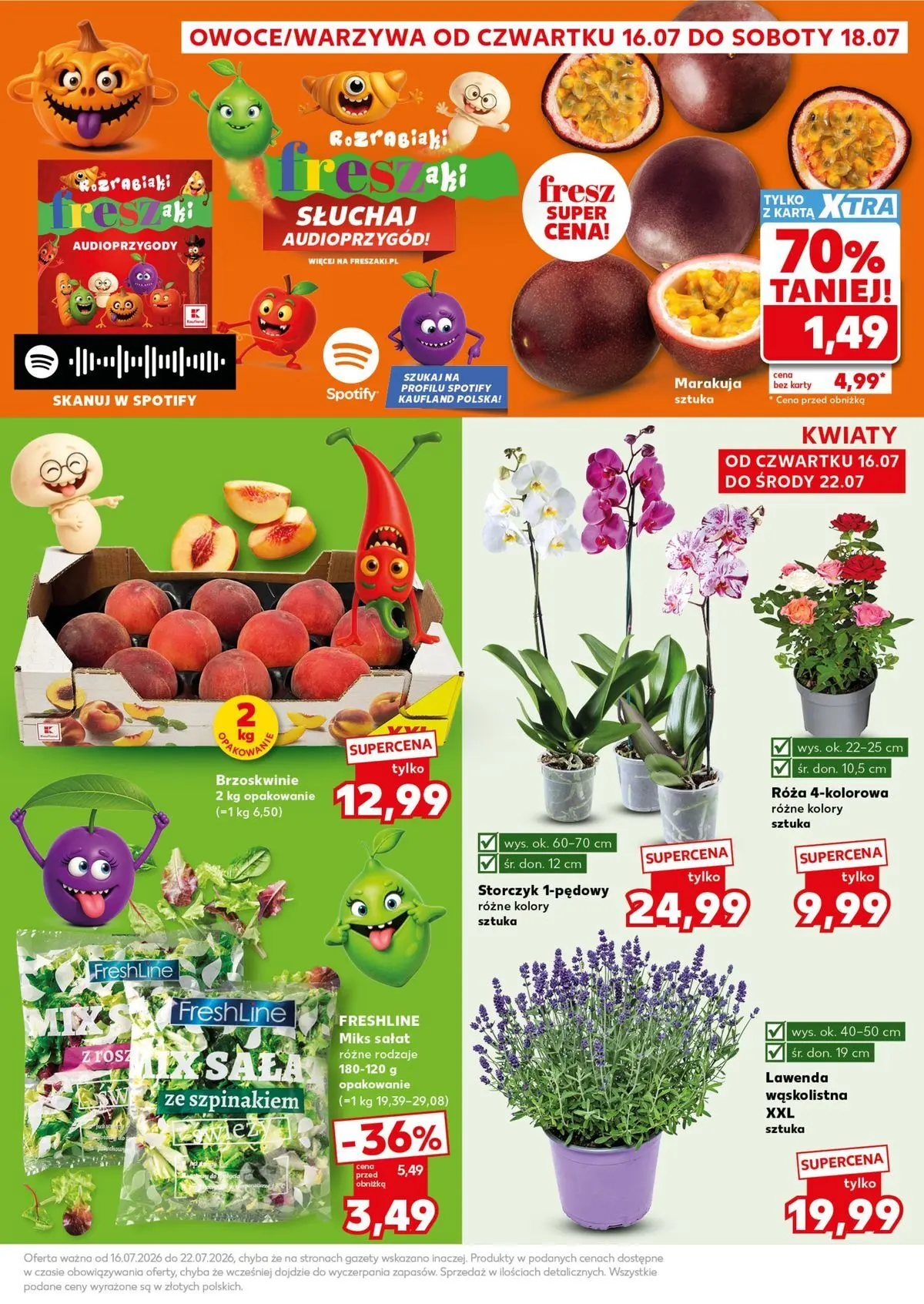 Kaufland gazetka - Super Sobota od 18.07.2026 - od jutra PDF | Strona: 7 | Produkty: Karta, Storczyk, Brzoskwinie, Kwiaty