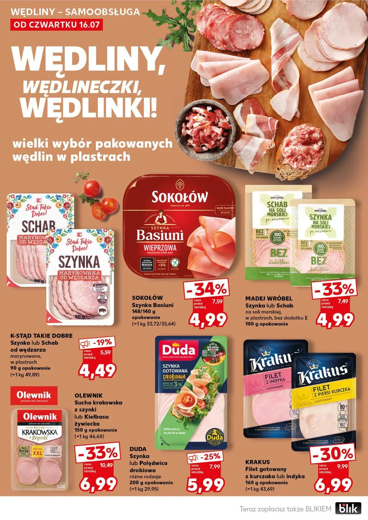 Kaufland gazetka - Super Sobota od 18.07.2026 - od jutra PDF | Strona: 18 | Produkty: Schab, Piersi, Filet z kurczaka, Wędliny