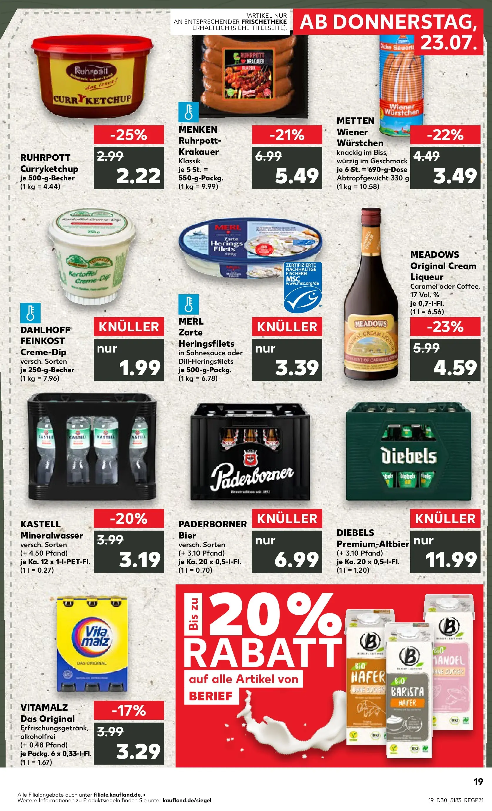 Prospekt Kaufland ab 20.07.2026 ยป Angebote und Werbung Online | Seite: 28 | Produkte: Wiener wurstchen, Bier, Mineralwasser, Diebels Prospekt Kaufland ab 20.07.2026 ยป Angebote Online zum Blรคttern | Seite: 28 | Produkte: Wiener wurstchen, Bier, Mineralwasser, Diebels