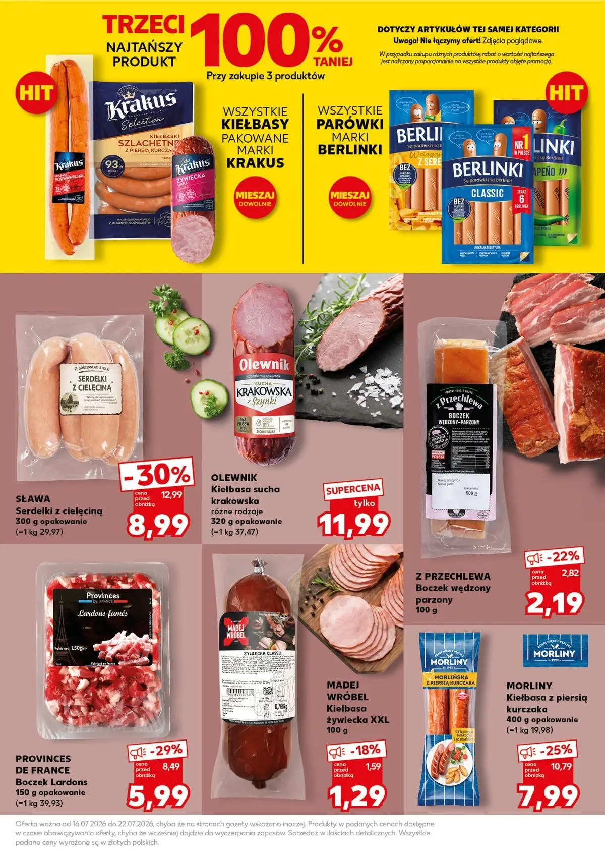 Kaufland gazetka - Super Sobota od 18.07.2026 - od jutra PDF | Strona: 19 | Produkty: Kiełbasa, Kiełbaski, Boczek wędzony, Boczek