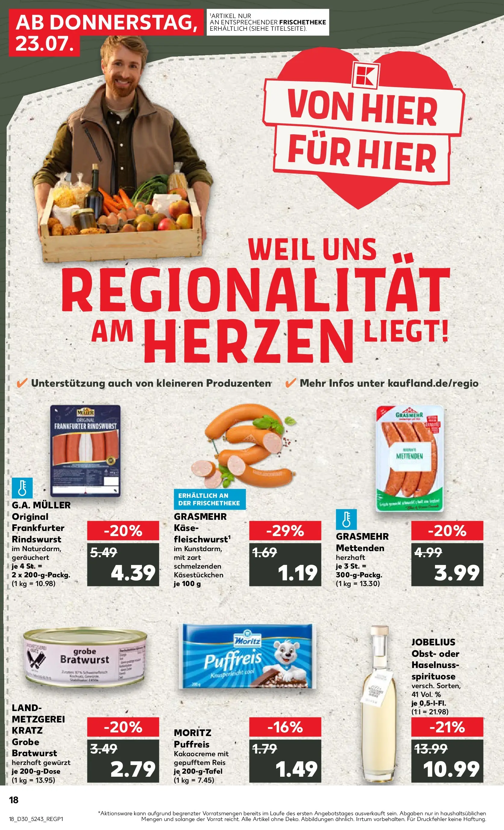 Prospekt Kaufland ab 20.07.2026 » Angebote Online zum Blättern | Seite: 23 | Produkte: Käse, Bratwurst, Obst, Reis