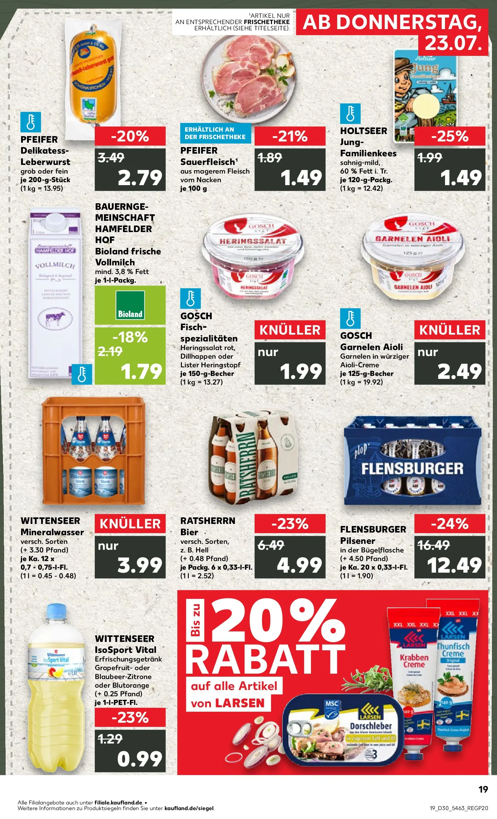 Prospekt Kaufland ab 20.07.2026 ยป Angebote und Werbung Online | Seite: 28 | Produkte: Bier, Mineralwasser, Creme, Flensburger Prospekt Kaufland ab 20.07.2026 ยป Angebote Online zum Blรคttern | Seite: 28 | Produkte: Bier, Mineralwasser, Creme, Flensburger