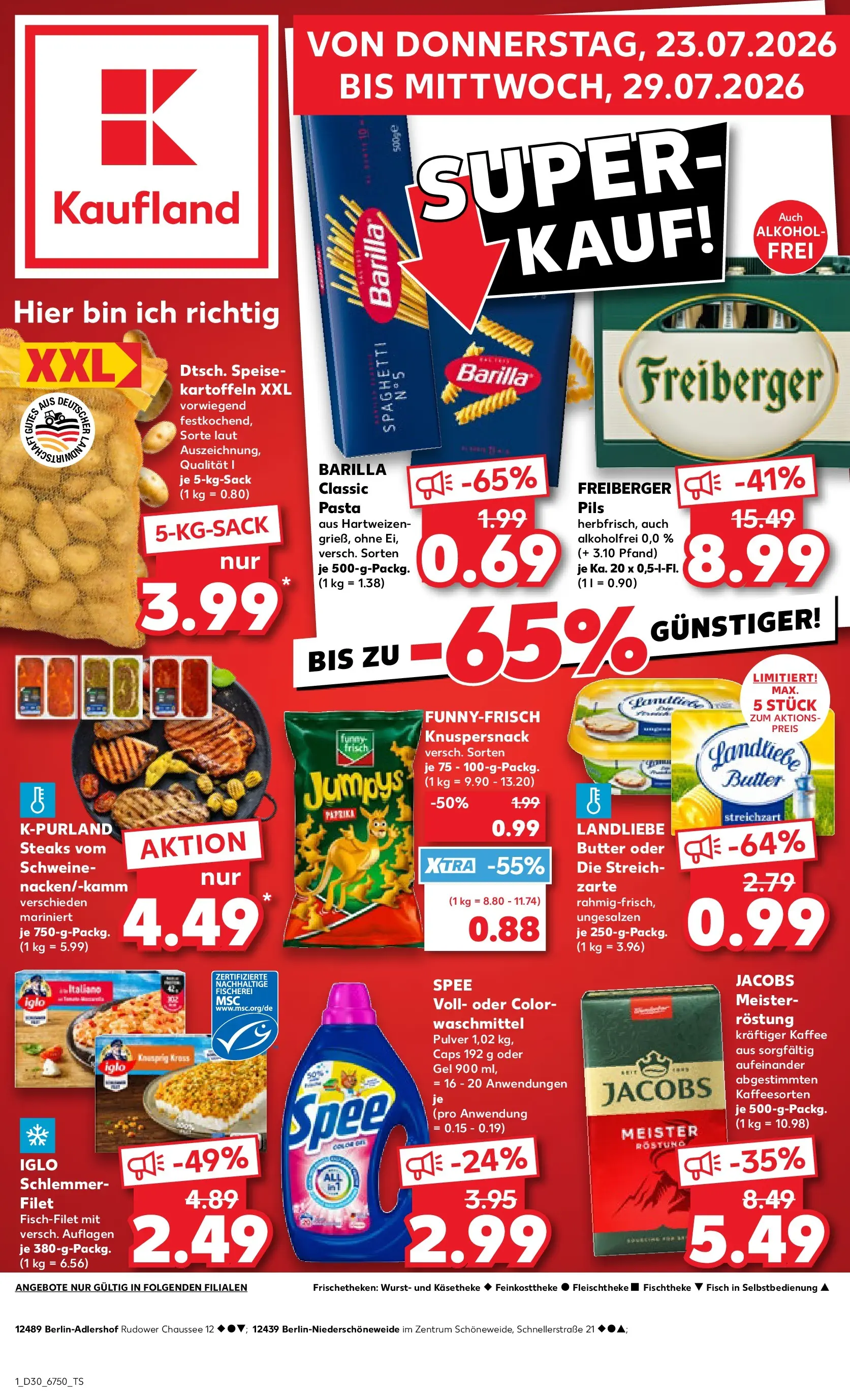 Prospekt Kaufland ab 20.07.2026 ยป Angebote und Werbung Online | Seite: 10 | Produkte: Butter, Barilla, Iglo, Waschmittel Prospekt Kaufland ab 20.07.2026 ยป Angebote Online zum Blรคttern | Seite: 10 | Produkte: Butter, Barilla, Iglo, Waschmittel
