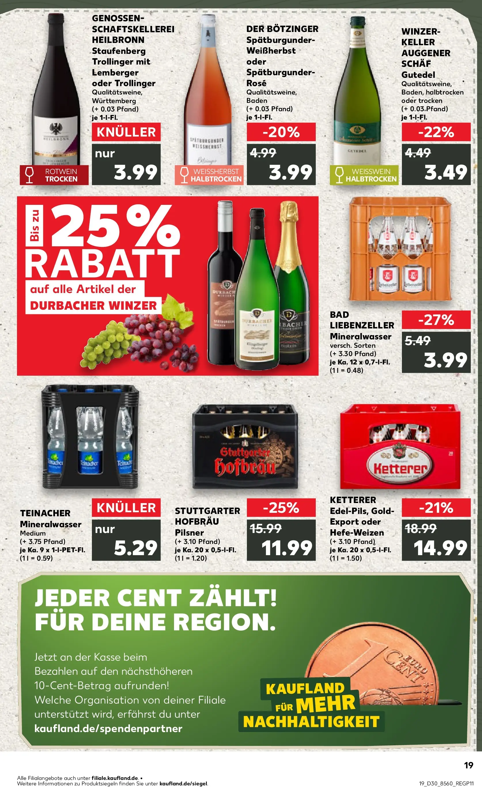 Prospekt Kaufland ab 23.07.2026 » Angebote Online zum Blättern | Seite: 19 | Produkte: Weißwein, Rotwein, Mineralwasser