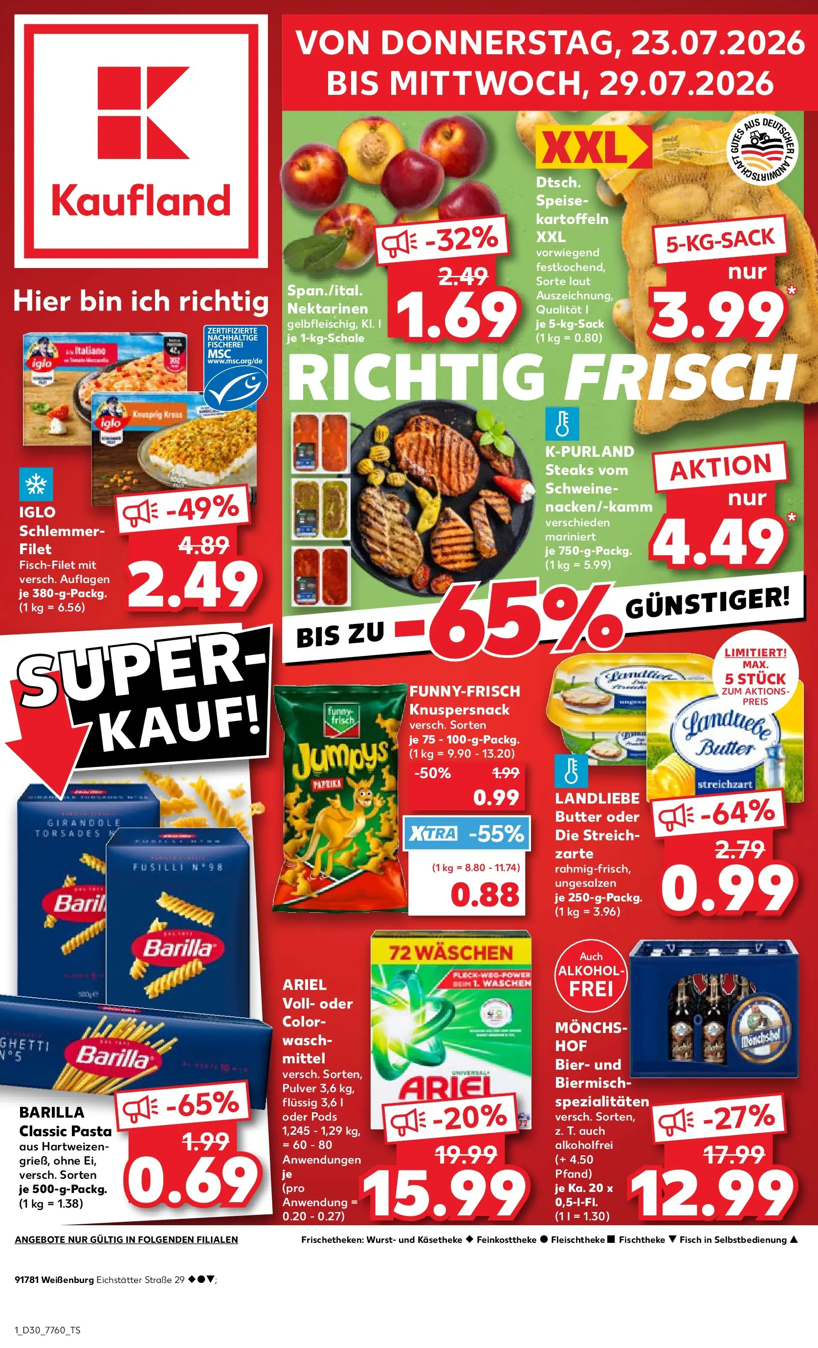 Prospekt Kaufland ab 20.07.2026 ยป Angebote und Werbung Online | Seite: 10 | Produkte: Ariel, Barilla, Wurst, Pasta Prospekt Kaufland ab 20.07.2026 ยป Angebote Online zum Blรคttern | Seite: 10 | Produkte: Ariel, Barilla, Wurst, Pasta