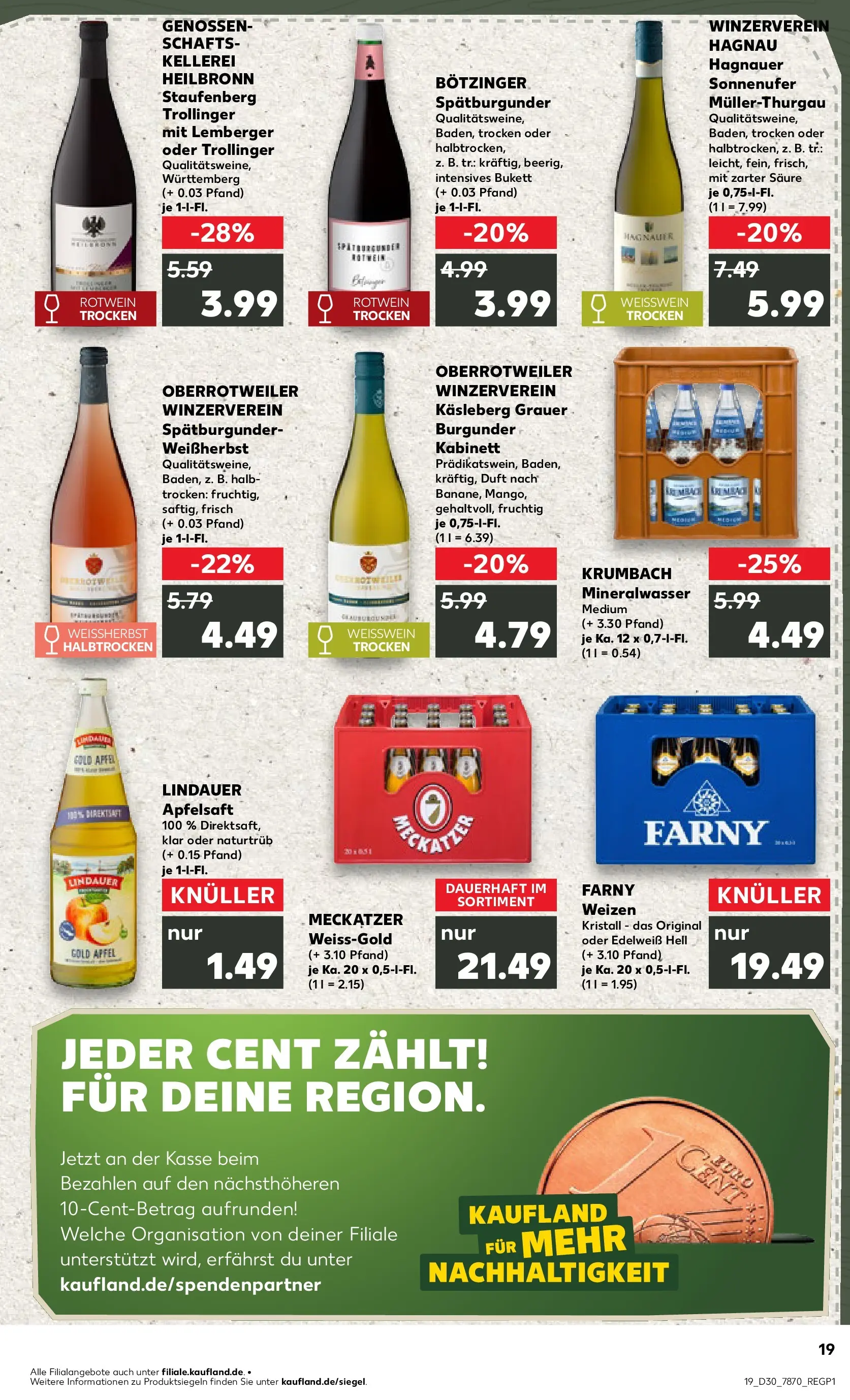Prospekt Kaufland ab 20.07.2026 » Angebote Online zum Blättern | Seite: 24 | Produkte: Weißwein, Äpfel, Apfelsaft, Mineralwasser