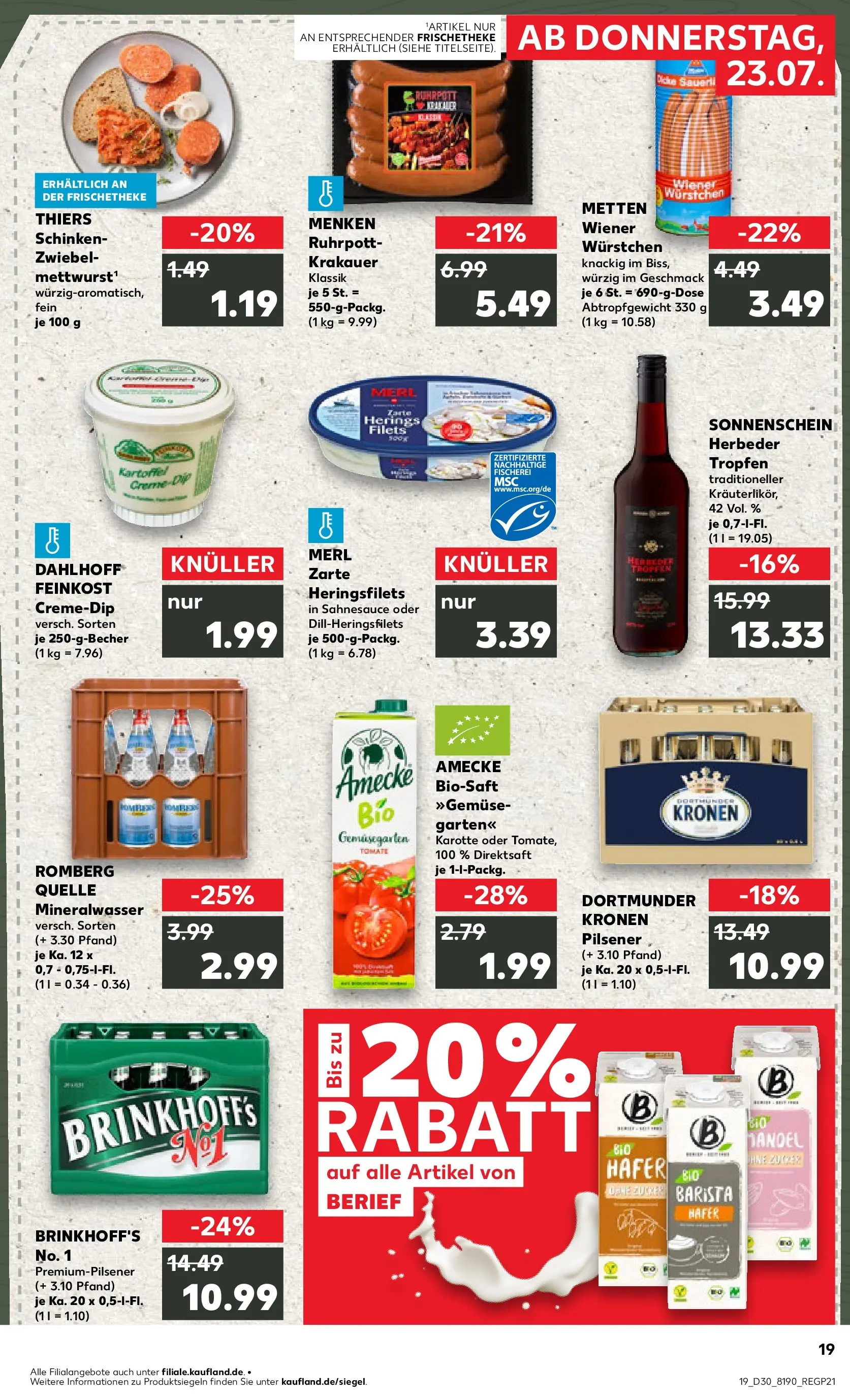 Prospekt Kaufland ab 20.07.2026 ยป Angebote und Werbung Online | Seite: 28 | Produkte: Mineralwasser, Schinken, Karotte Prospekt Kaufland ab 20.07.2026 ยป Angebote Online zum Blรคttern | Seite: 28 | Produkte: Mineralwasser, Schinken, Karotte