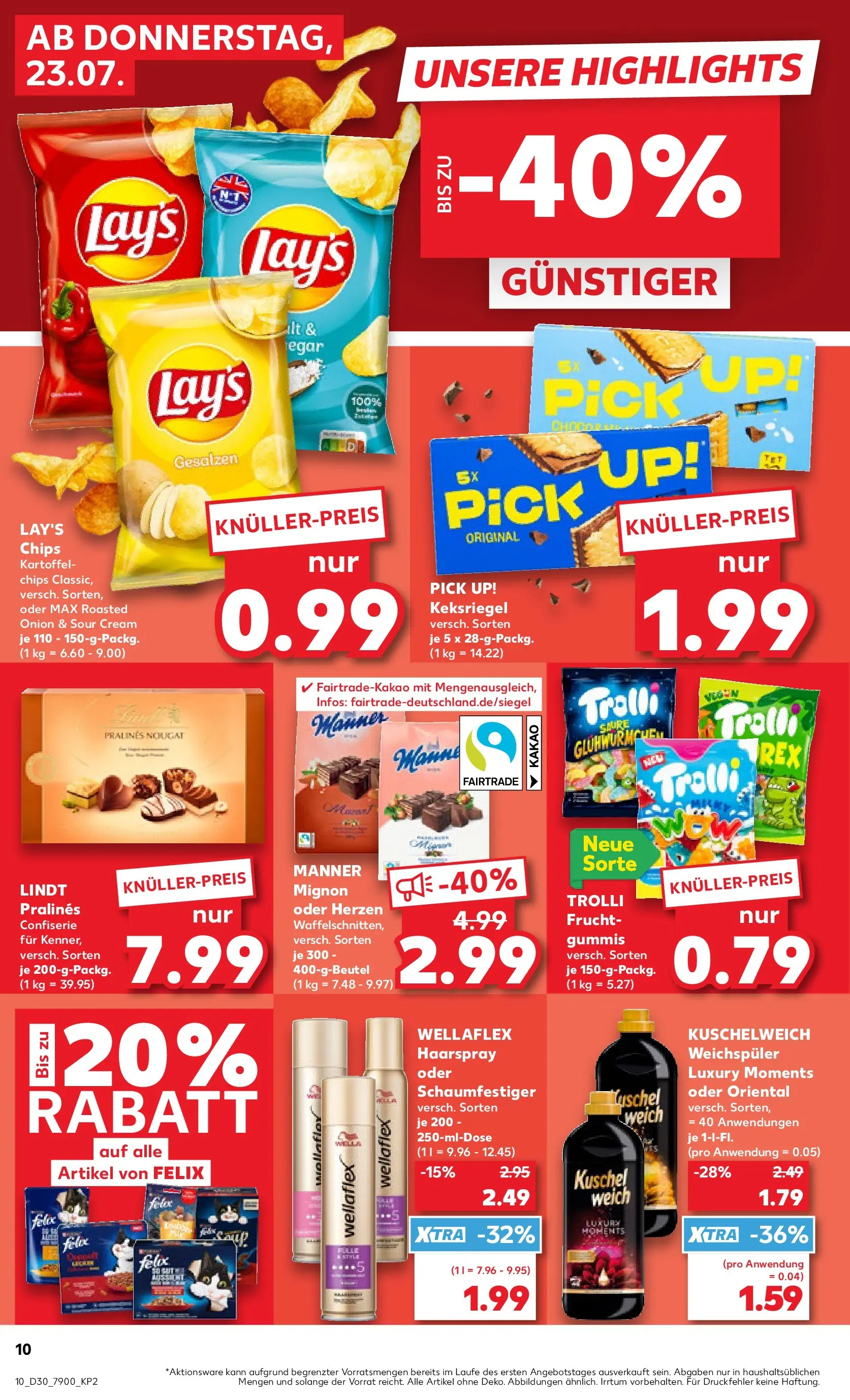 Prospekt Kaufland ab 20.07.2026 ยป Angebote und Werbung Online | Seite: 19 | Produkte: Kuschelweich, Haarspray, Lindt, Chips Prospekt Kaufland ab 20.07.2026 ยป Angebote Online zum Blรคttern | Seite: 19 | Produkte: Kuschelweich, Haarspray, Lindt, Chips