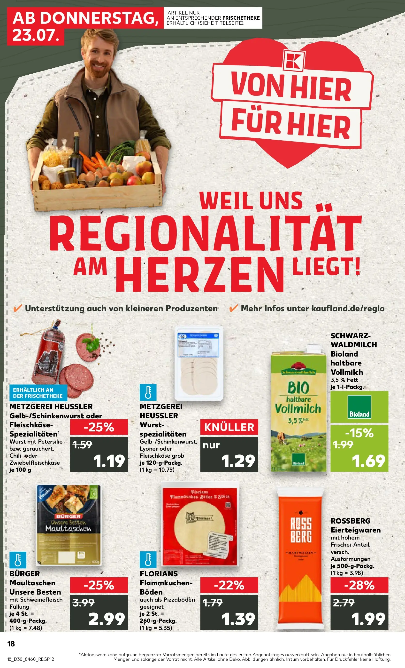 Prospekt Kaufland ab 20.07.2026 » Angebote Online zum Blättern | Seite: 23 | Produkte: Burger, Chili, Petersilie, Maultaschen