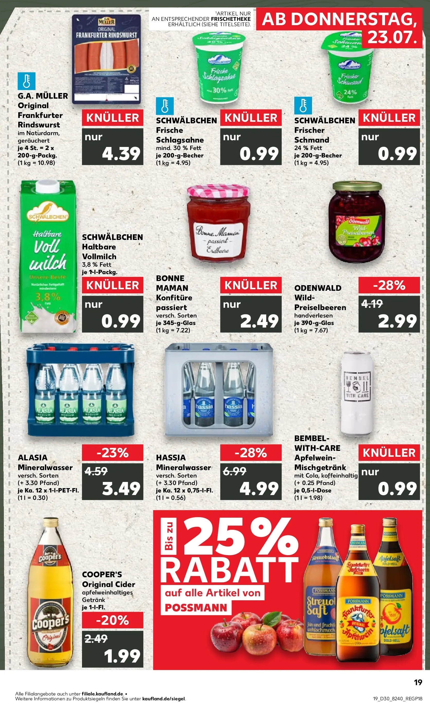 Prospekt Kaufland ab 20.07.2026 ยป Angebote und Werbung Online | Seite: 28 | Produkte: Schlagsahne, Milch, Haltbare milch, Mineralwasser Prospekt Kaufland ab 20.07.2026 ยป Angebote Online zum Blรคttern | Seite: 28 | Produkte: Schlagsahne, Milch, Haltbare milch, Mineralwasser