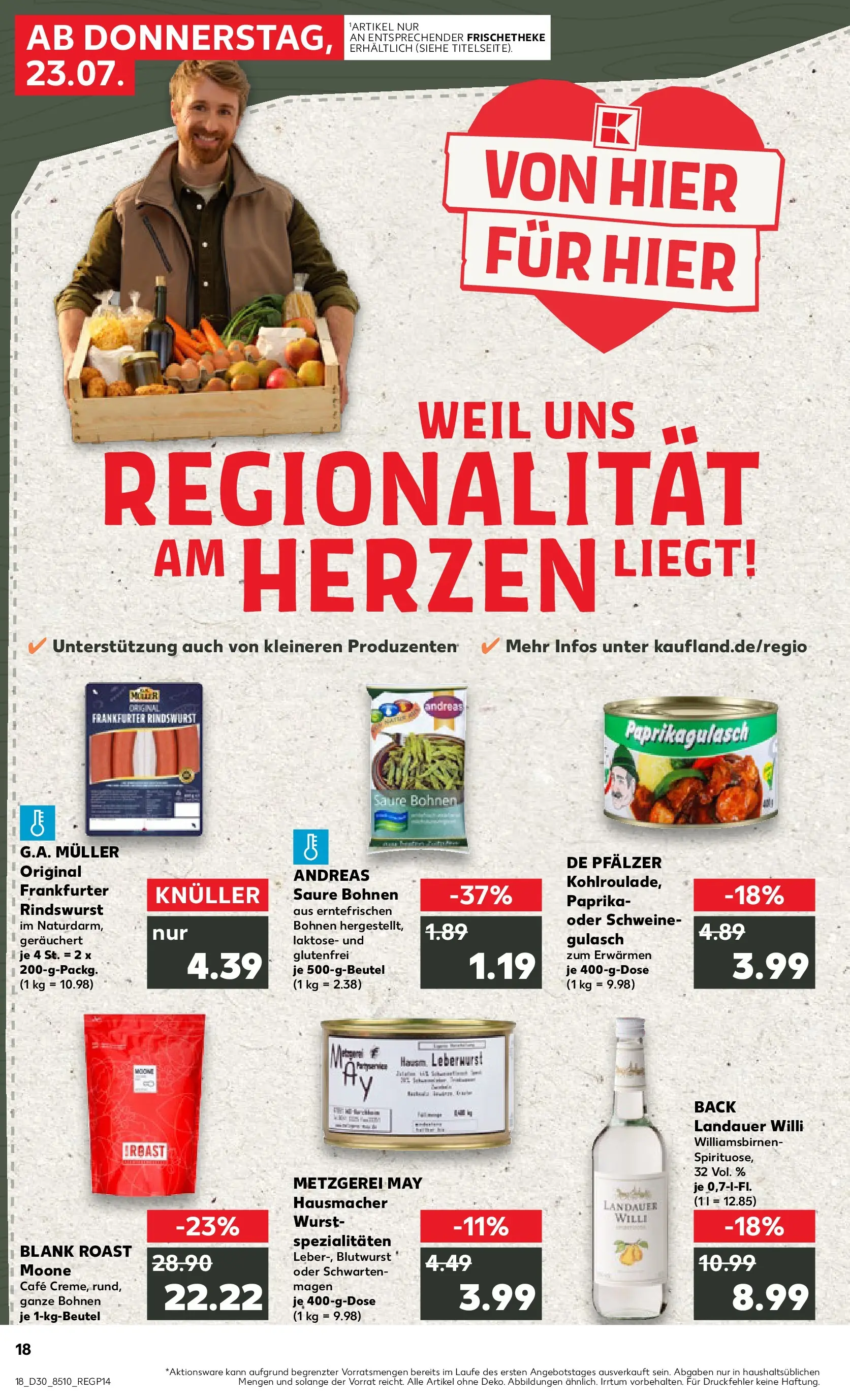 Prospekt Kaufland ab 20.07.2026 » Angebote Online zum Blättern | Seite: 23 | Produkte: Paprika, Gulasch, Wurst