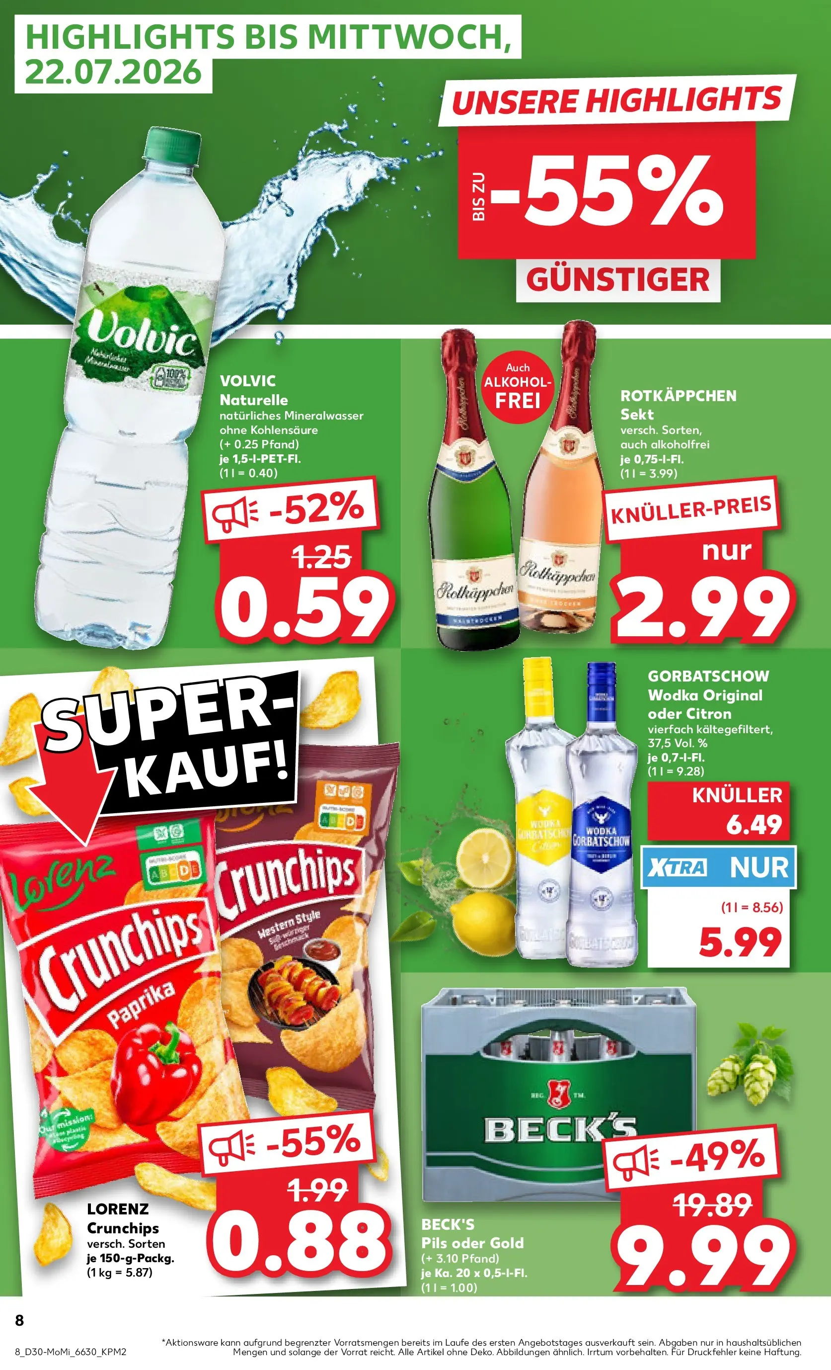 Prospekt Kaufland ab 20.07.2026 ยป Angebote und Werbung Online | Seite: 8 | Produkte: Sekt, Pils, Paprika, Wodka gorbatschow Prospekt Kaufland ab 20.07.2026 ยป Angebote Online zum Blรคttern | Seite: 8 | Produkte: Sekt, Pils, Paprika, Wodka gorbatschow