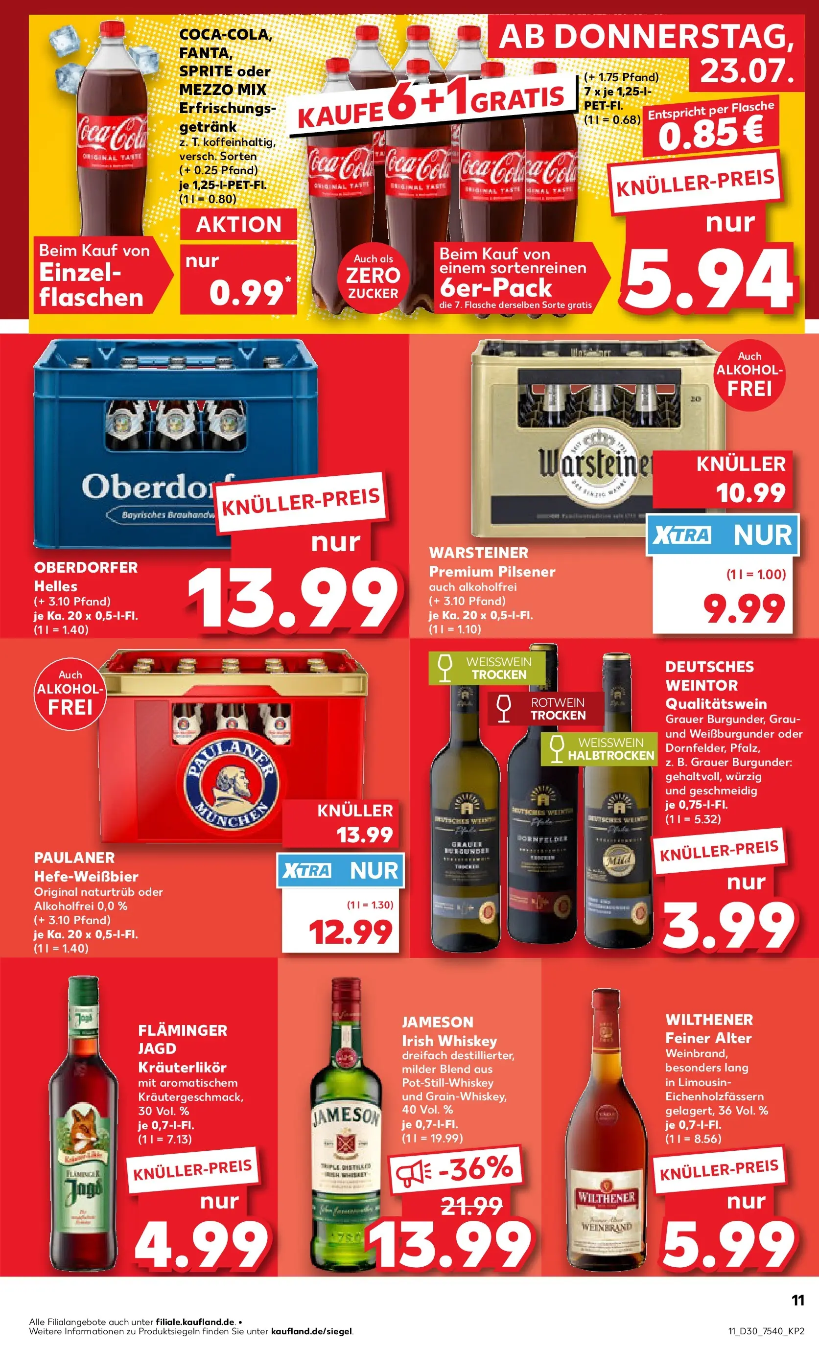Prospekt Kaufland ab 20.07.2026 ยป Angebote und Werbung Online | Seite: 20 | Produkte: Weiรwein, Rotwein trocken, Zucker, Whiskey Prospekt Kaufland ab 20.07.2026 ยป Angebote Online zum Blรคttern | Seite: 20 | Produkte: Weiรwein, Rotwein trocken, Zucker, Whiskey