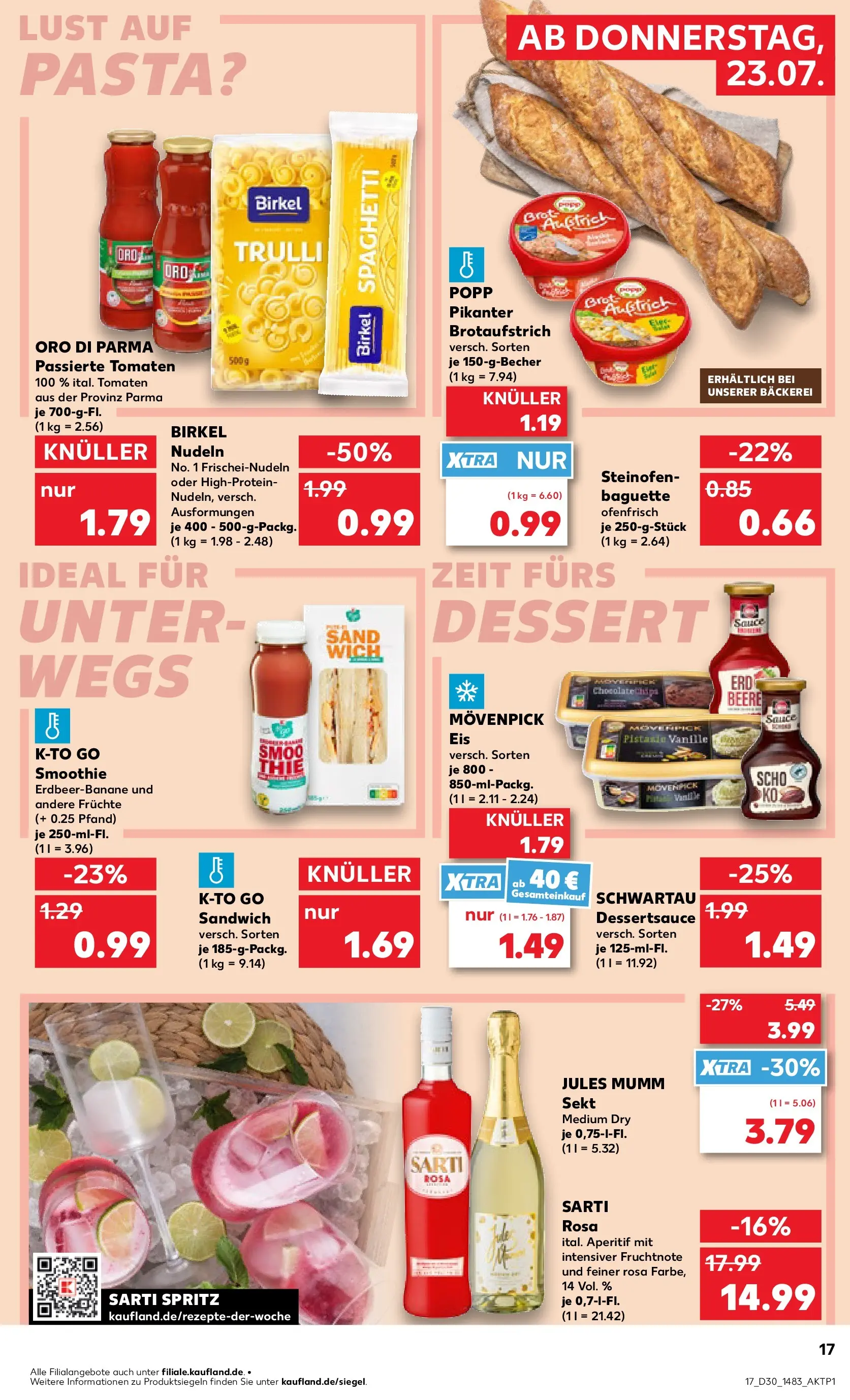 Prospekt Kaufland ab 20.07.2026 ยป Angebote und Werbung Online | Seite: 26 | Produkte: Bรคckerei, Sekt, Tomaten, Pasta Prospekt Kaufland ab 20.07.2026 ยป Angebote Online zum Blรคttern | Seite: 26 | Produkte: Bรคckerei, Sekt, Tomaten, Pasta