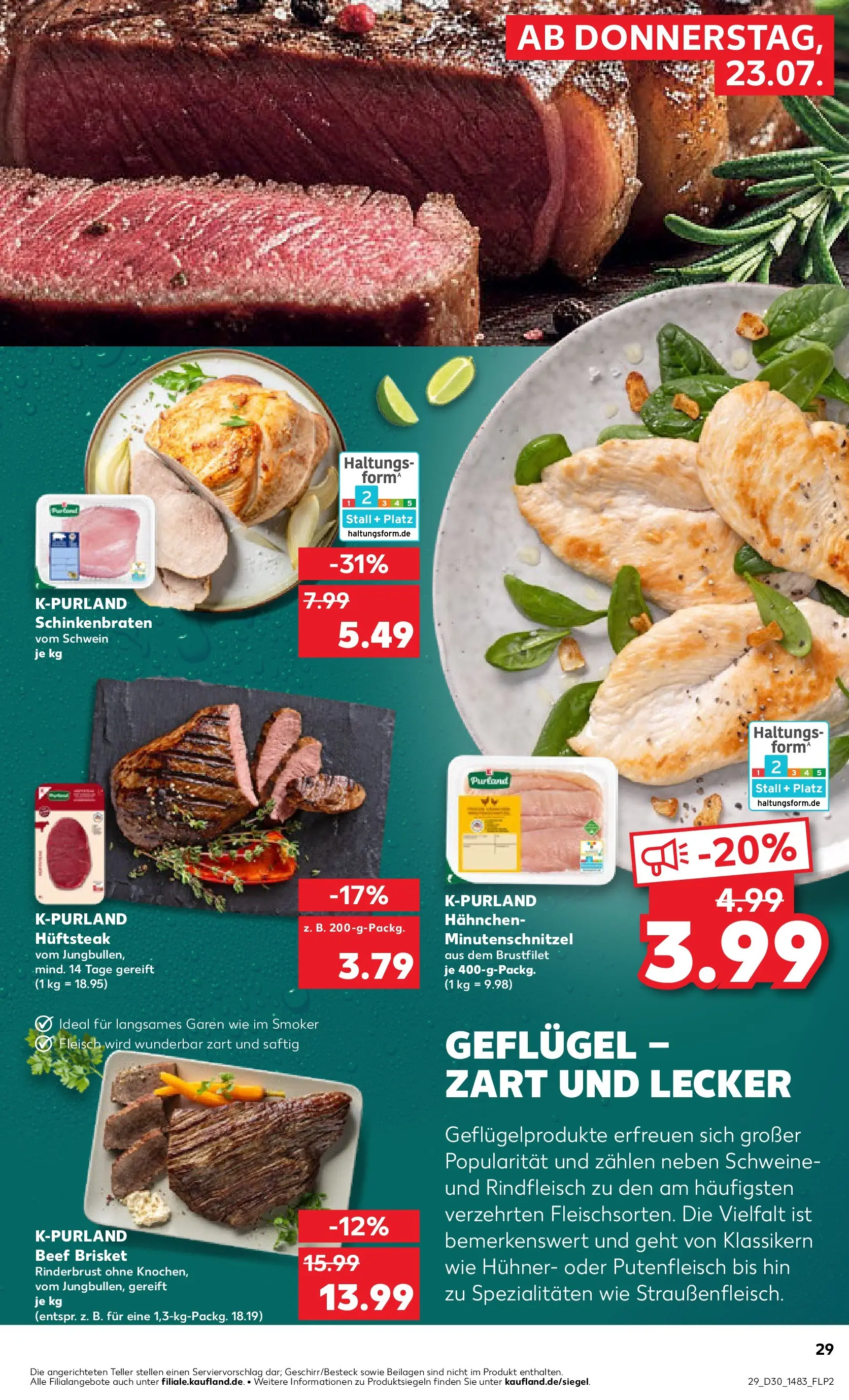 Prospekt Kaufland ab 20.07.2026 ยป Angebote und Werbung Online | Seite: 38 | Produkte: Hahnchen, Rindfleisch, Fleisch Prospekt Kaufland ab 20.07.2026 ยป Angebote Online zum Blรคttern | Seite: 38 | Produkte: Hahnchen, Rindfleisch, Fleisch