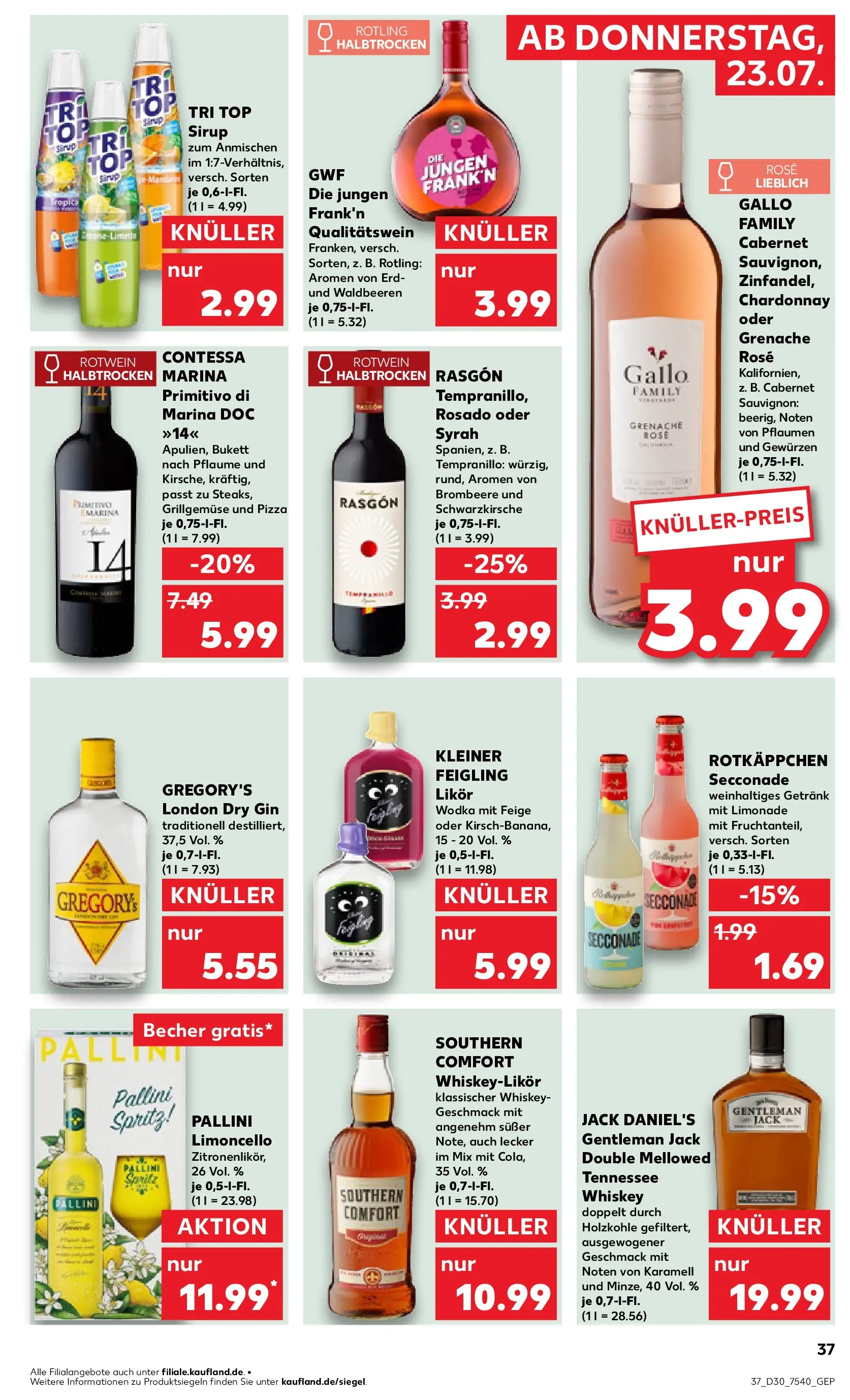 Prospekt Kaufland ab 20.07.2026 ยป Angebote und Werbung Online | Seite: 46 | Produkte: Jack Daniel's, Rotkรคppchen, Wodka, Whiskey Prospekt Kaufland ab 20.07.2026 ยป Angebote Online zum Blรคttern | Seite: 46 | Produkte: Jack Daniel's, Rotkรคppchen, Wodka, Whiskey