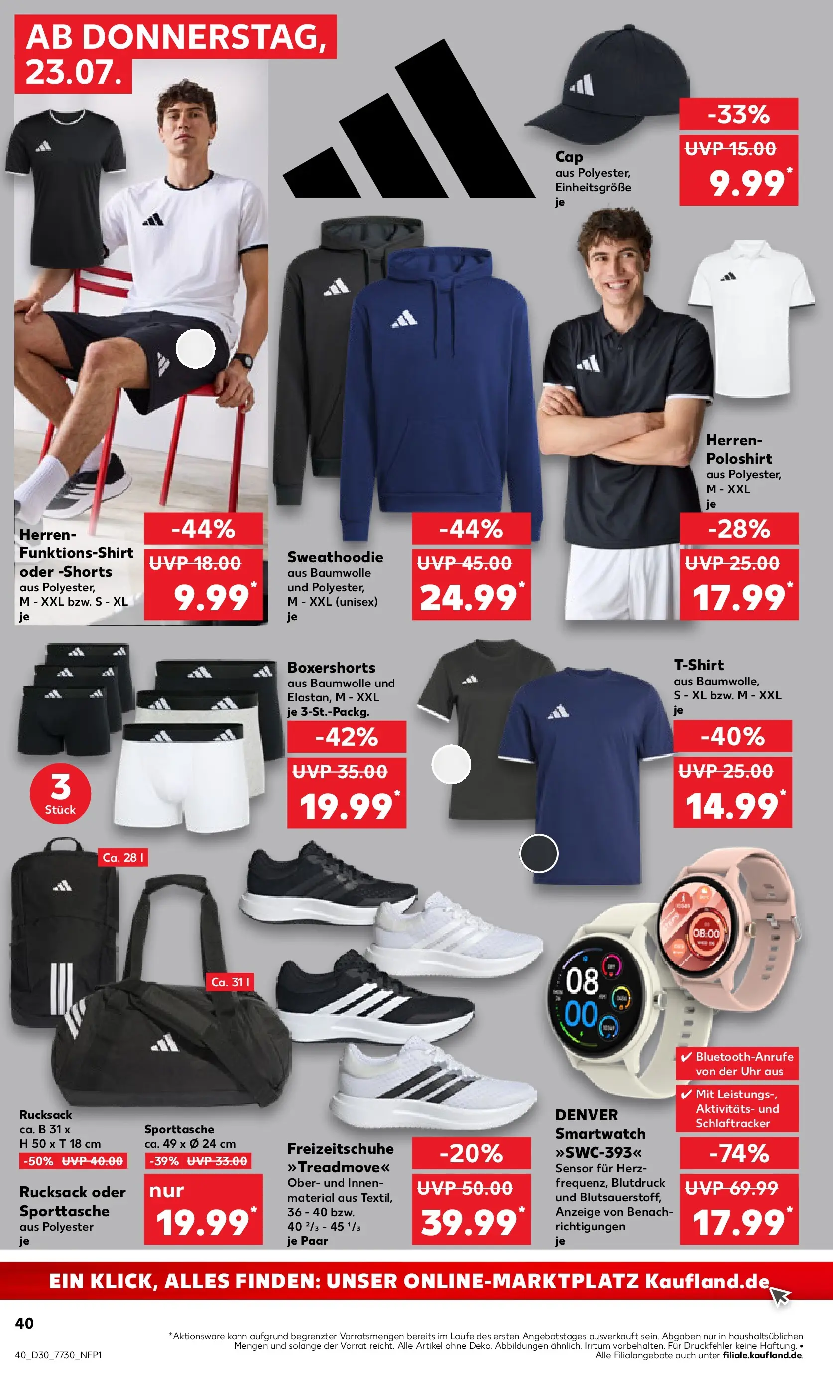 Prospekt Kaufland ab 20.07.2026 ยป Angebote und Werbung Online | Seite: 49 | Produkte: Smartwatch, Poloshirt, Rucksack, Uhr Prospekt Kaufland ab 20.07.2026 ยป Angebote Online zum Blรคttern | Seite: 49 | Produkte: Smartwatch, Poloshirt, Rucksack, Uhr