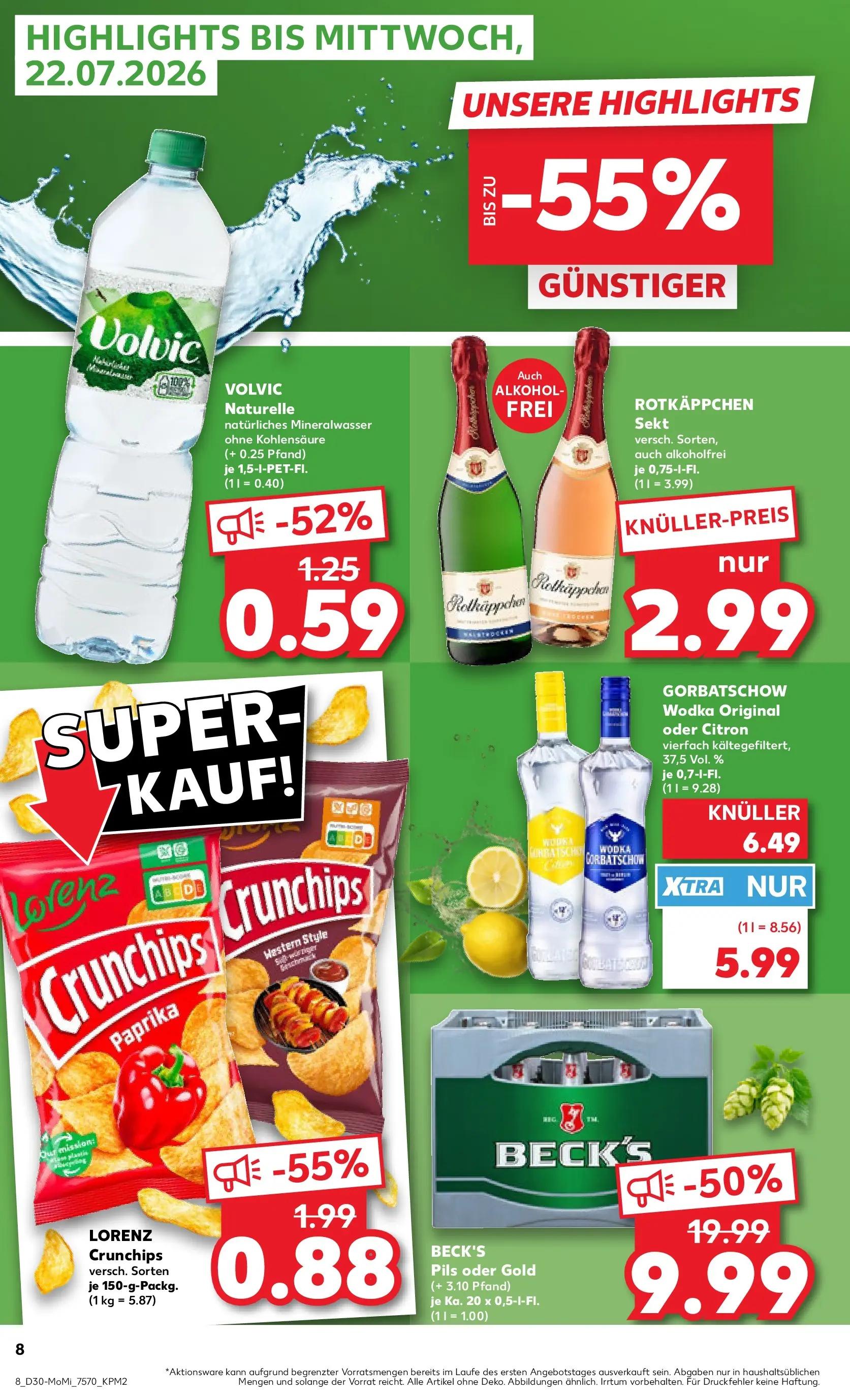 Prospekt Kaufland ab 20.07.2026 ยป Angebote und Werbung Online | Seite: 8 | Produkte: Mineralwasser, Paprika, Rotkรคppchen, Volvic Prospekt Kaufland ab 20.07.2026 ยป Angebote Online zum Blรคttern | Seite: 8 | Produkte: Mineralwasser, Paprika, Rotkรคppchen, Volvic