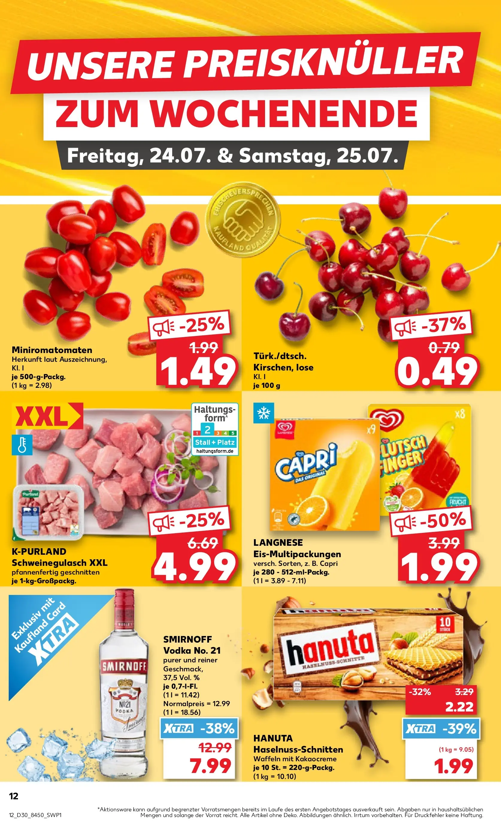 Prospekt Kaufland ab 20.07.2026 » Angebote Online zum Blättern | Seite: 17 | Produkte: Schweinegulasch, Langnese, Waffeln, Vodka