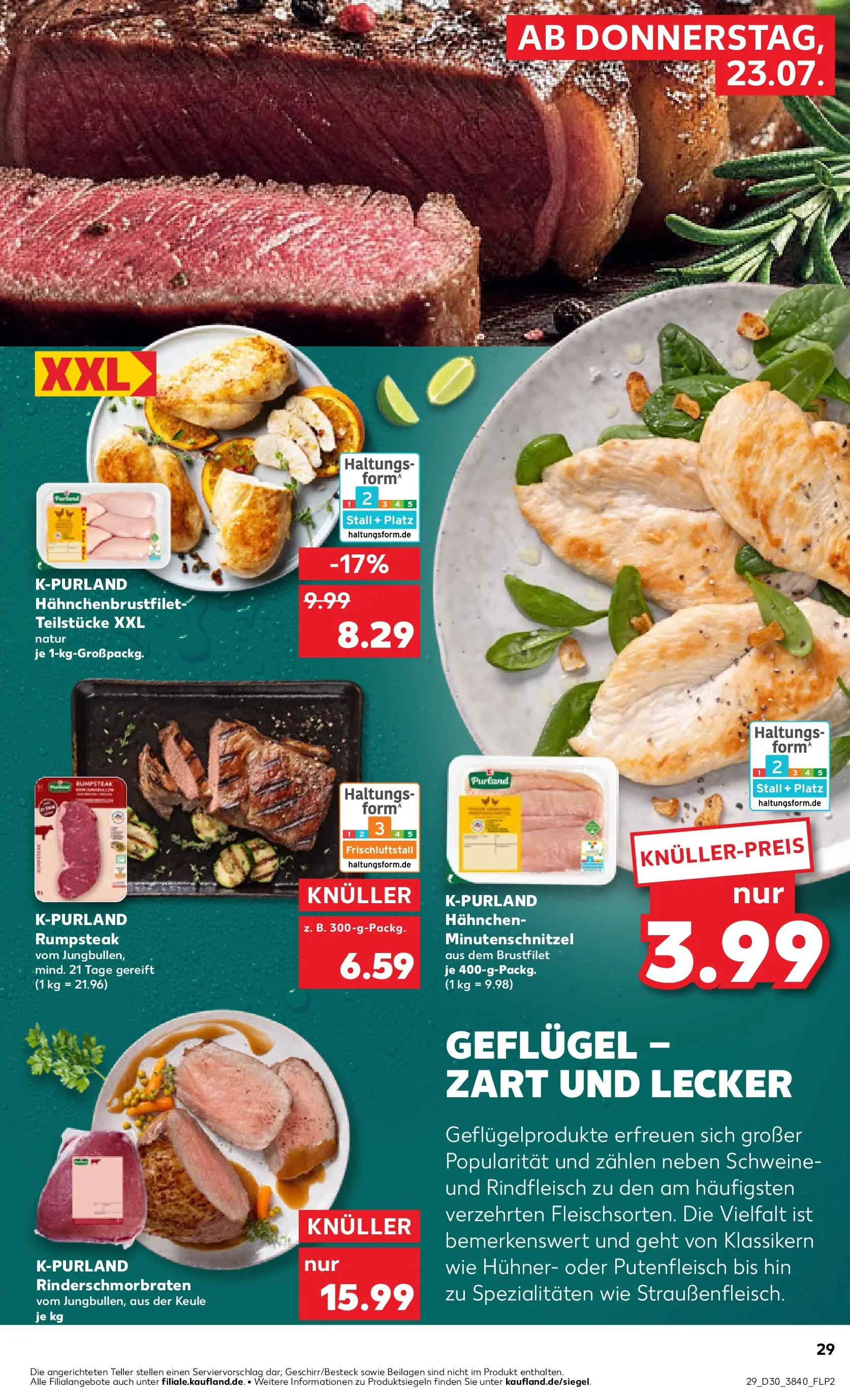 Prospekt Kaufland ab 20.07.2026 ยป Angebote und Werbung Online | Seite: 38 | Produkte: Rumpsteak, Hahnchen, Rindfleisch Prospekt Kaufland ab 20.07.2026 ยป Angebote Online zum Blรคttern | Seite: 38 | Produkte: Rumpsteak, Hahnchen, Rindfleisch