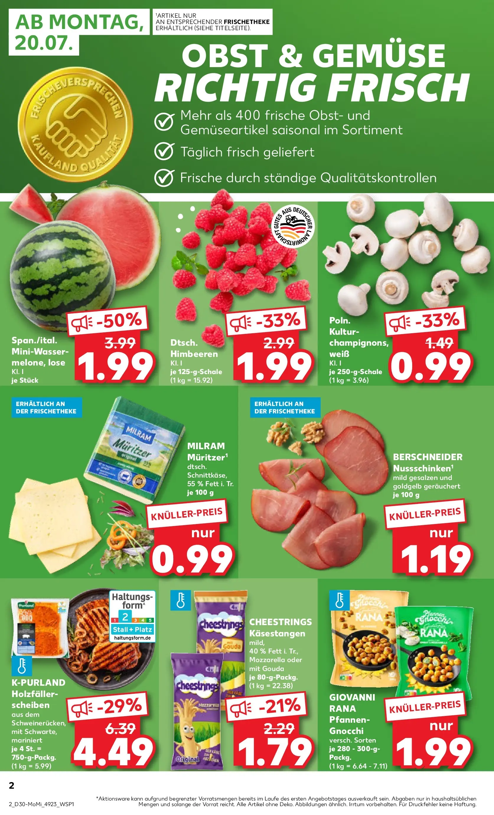 Prospekt Kaufland ab 20.07.2026 ยป Angebote und Werbung Online | Seite: 2 | Produkte: Mozzarella, Gemรผse, Obst, Milram Prospekt Kaufland ab 20.07.2026 ยป Angebote Online zum Blรคttern | Seite: 2 | Produkte: Mozzarella, Gemรผse, Obst, Milram