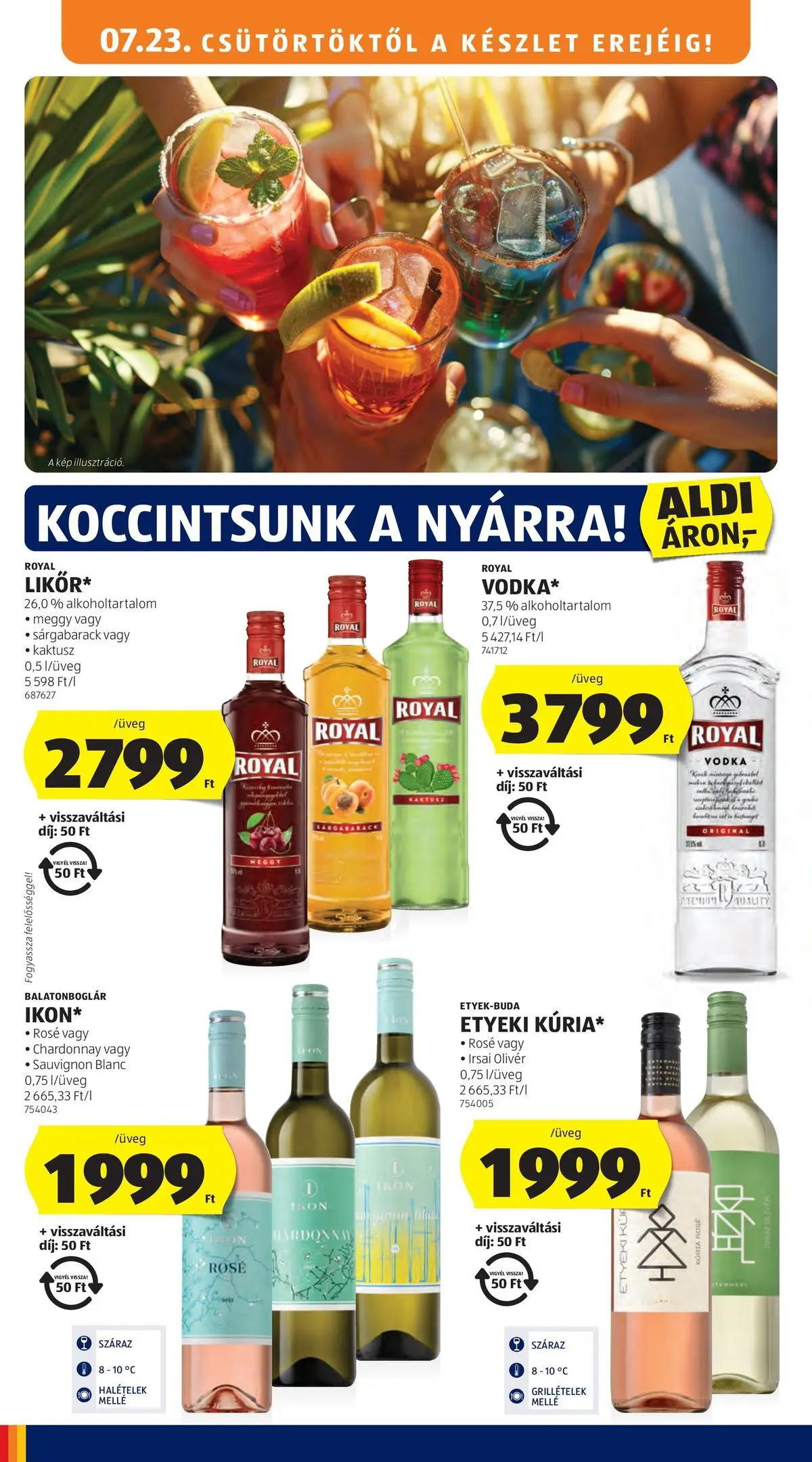 Aldi aktuális akciós újság - 2026.07.23. -tól/töl > akció, lapozható szórólap 🛍️ | Oldal: 14 | Termékek: Sárgabarack, Meggy, Vodka