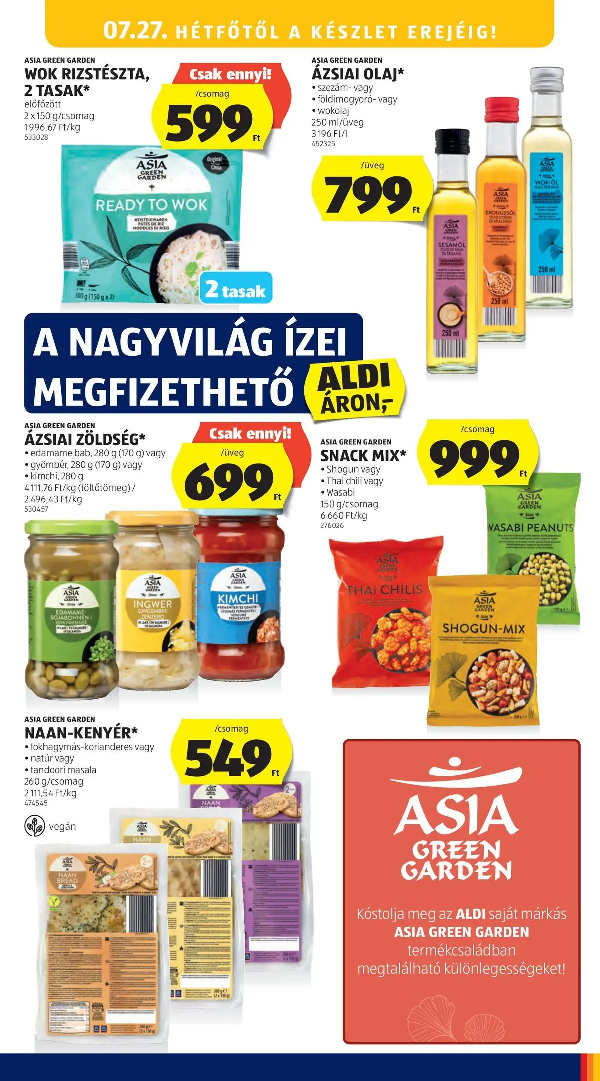 Aldi aktuális akciós újság - 2026.07.23. -tól/töl > akció, lapozható szórólap 🛍️ | Oldal: 23 | Termékek: Chili, Wasabi, Vegán, Földimogyoró