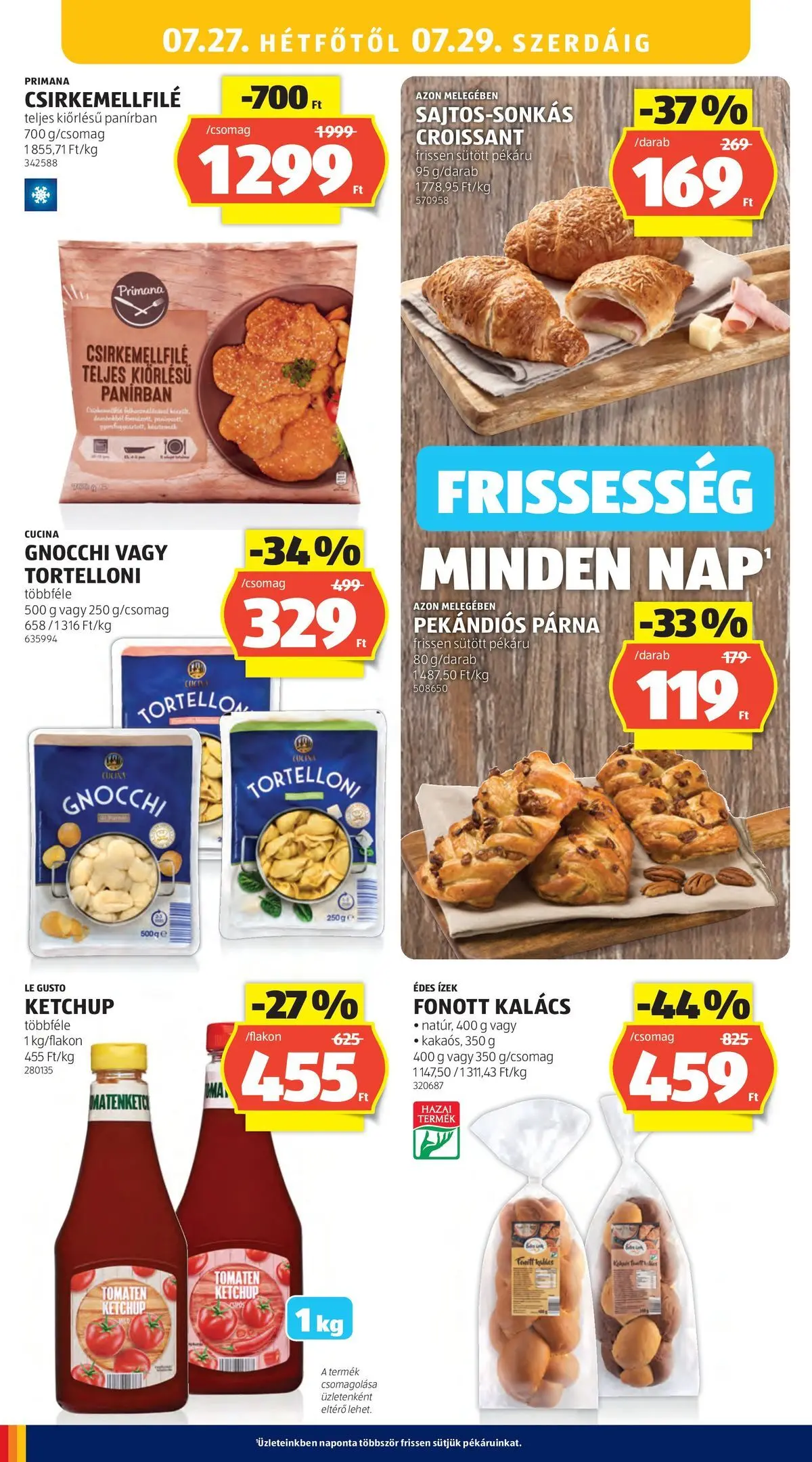 Aldi aktuális akciós újság - 2026.07.23. -tól/töl > akció, lapozható szórólap 🛍️ | Oldal: 30 | Termékek: Croissant, Kalács, Párna, Gnocchi