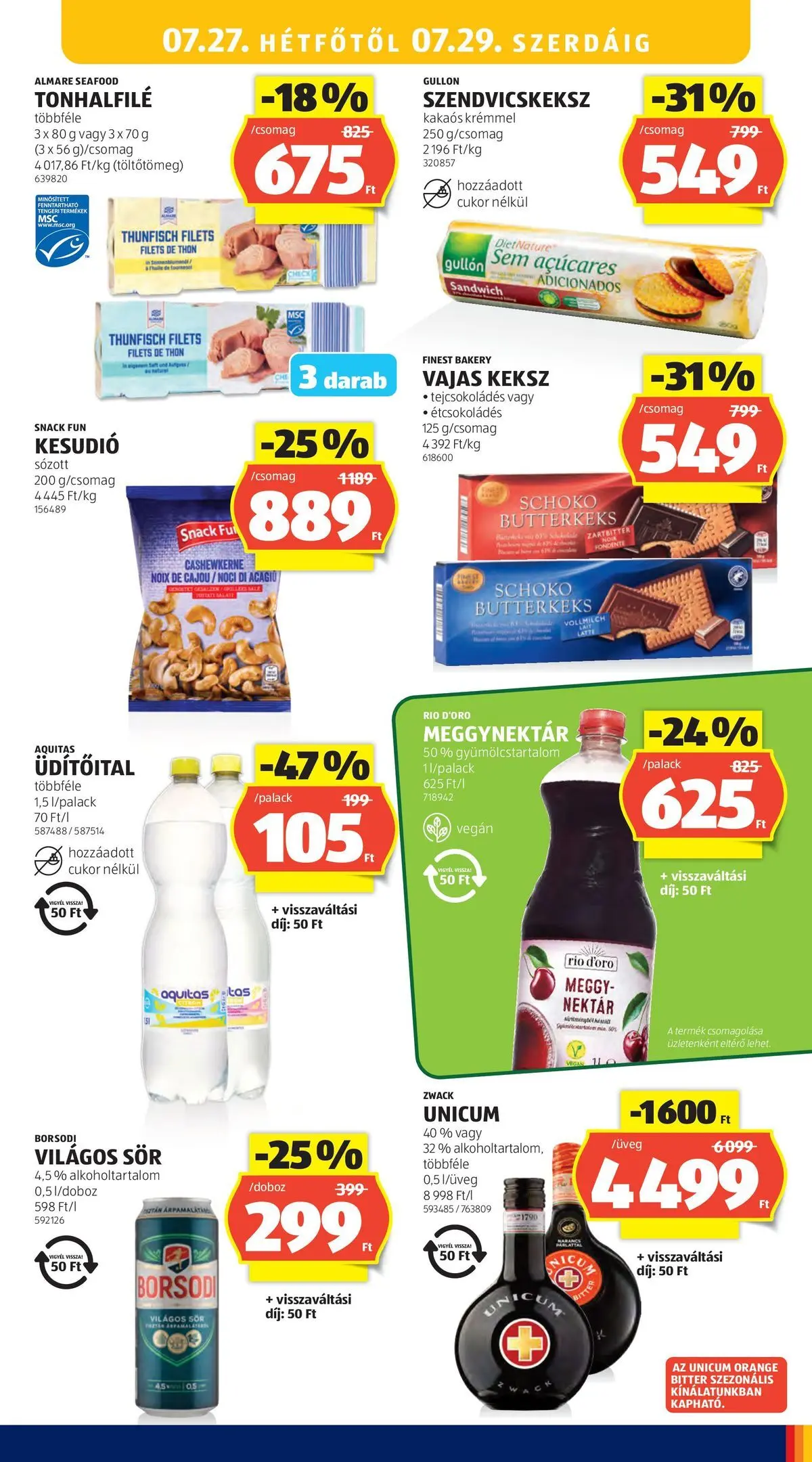 Aldi aktuális akciós újság - 2026.07.23. -tól/töl > akció, lapozható szórólap 🛍️ | Oldal: 31 | Termékek: Kesudió, Meggy, Sör, Keksz