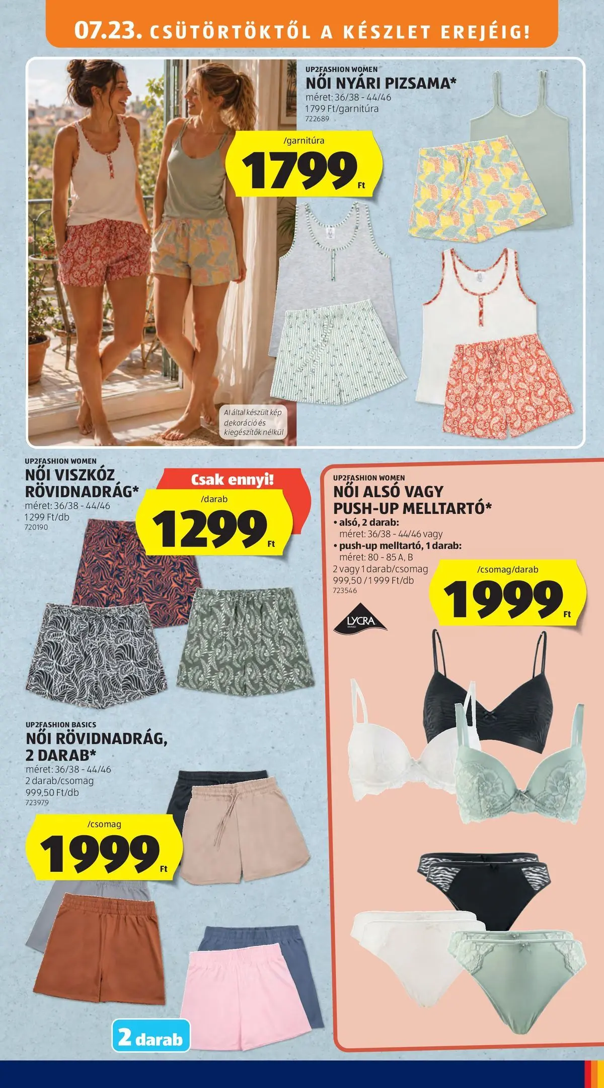 Aldi aktuális akciós újság - 2026.07.23. -tól/töl > akció, lapozható szórólap 🛍️ | Oldal: 35 | Termékek: Női alsó, Dekoráció