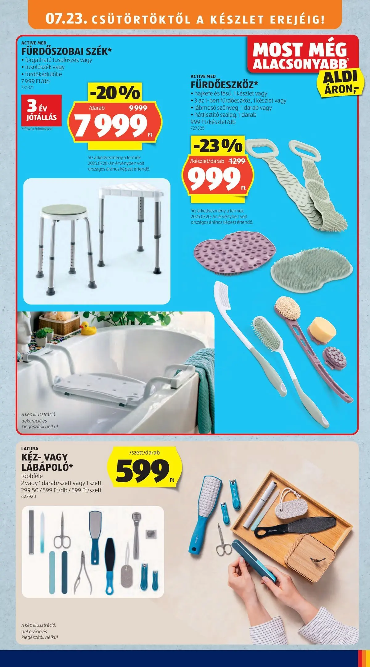 Aldi aktuális akciós újság - 2026.07.23. -tól/töl > akció, lapozható szórólap 🛍️ | Oldal: 37 | Termékek: Tusolószék, Dekoráció