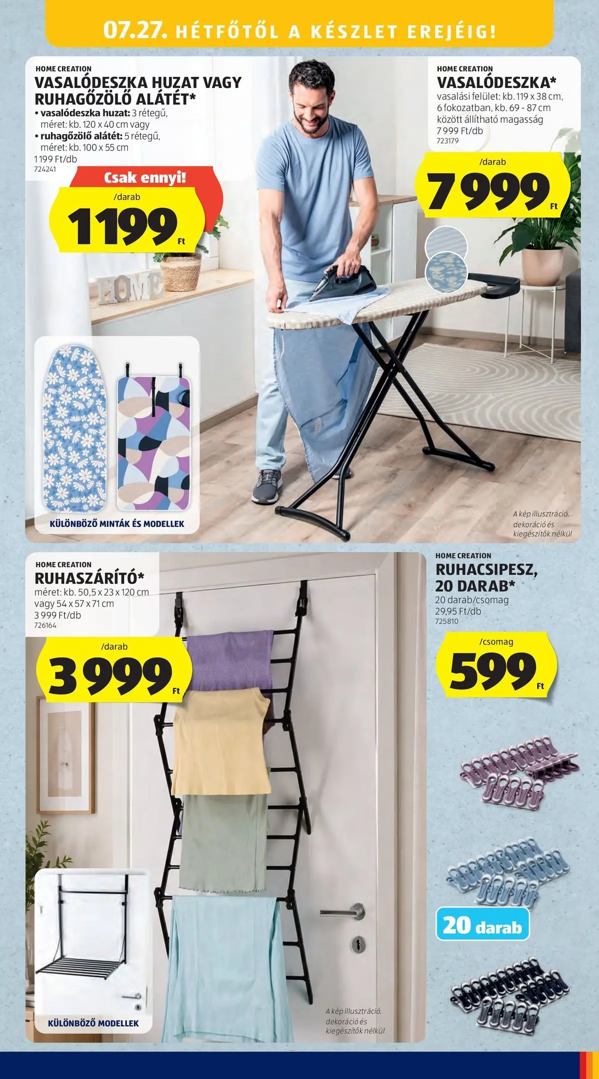 Aldi aktuális akciós újság - 2026.07.23. -tól/töl > akció, lapozható szórólap 🛍️ | Oldal: 49 | Termékek: Vasalódeszka, Dekoráció