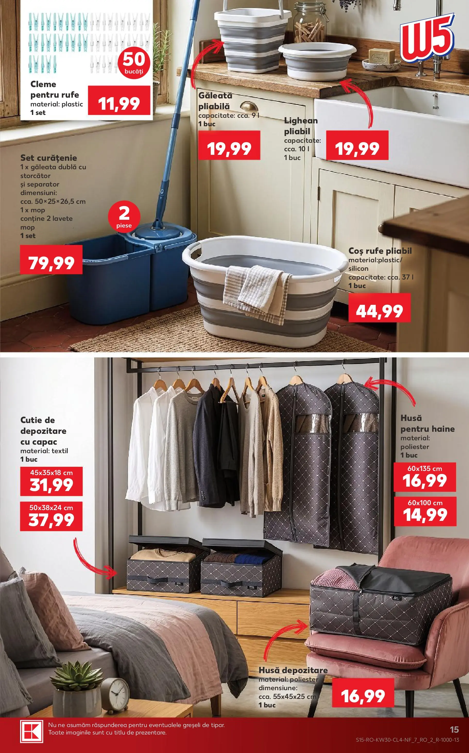 Kaufland Viseu de Sus 22.07.2026 - Revista si Oferta | Pagină: 15 | Produse: Mop, Coș, Lavete, Haine