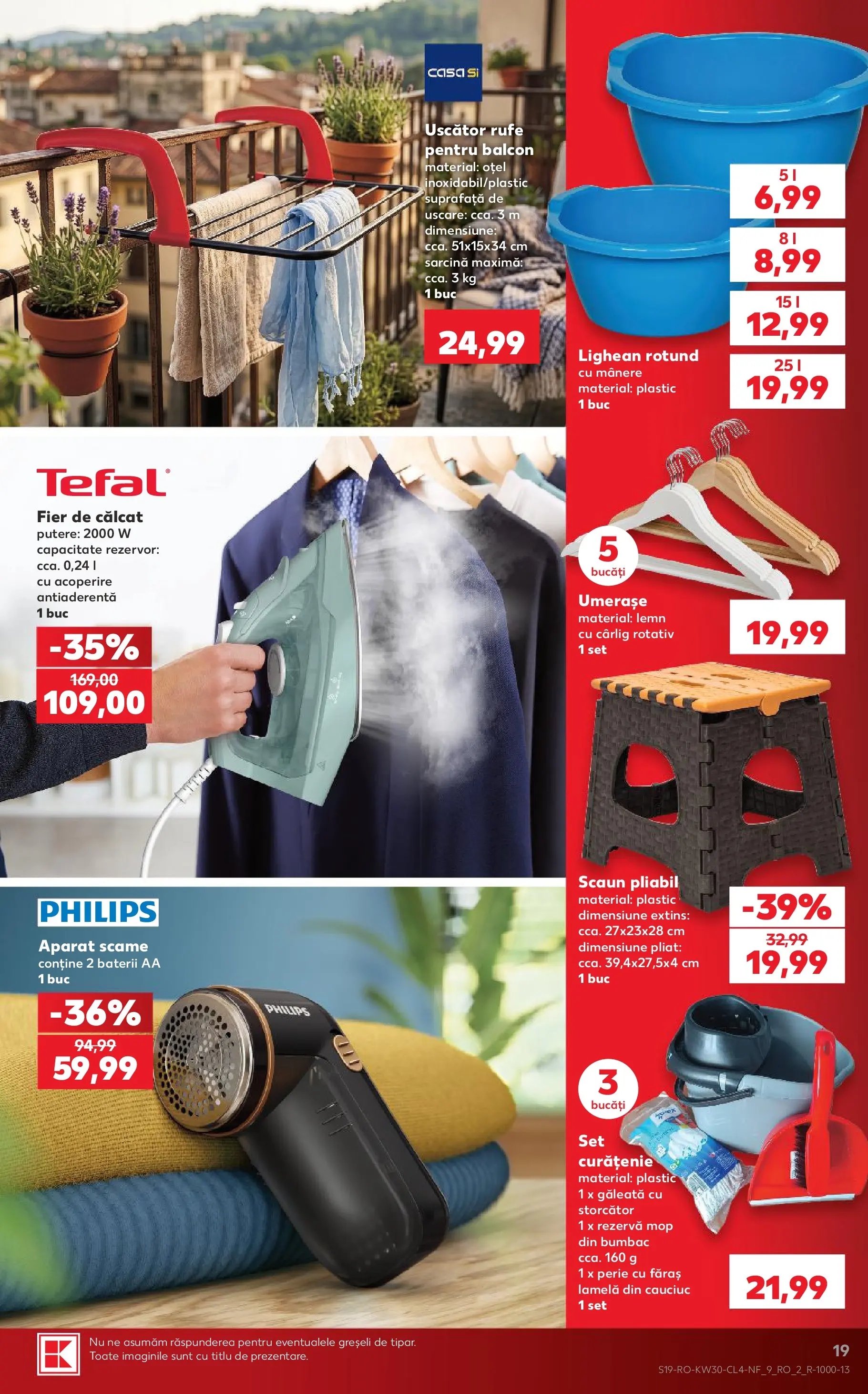Kaufland Viseu de Sus 22.07.2026 - Revista si Oferta | Pagină: 19 | Produse: Uscător, Mop, Uscător rufe, Perie