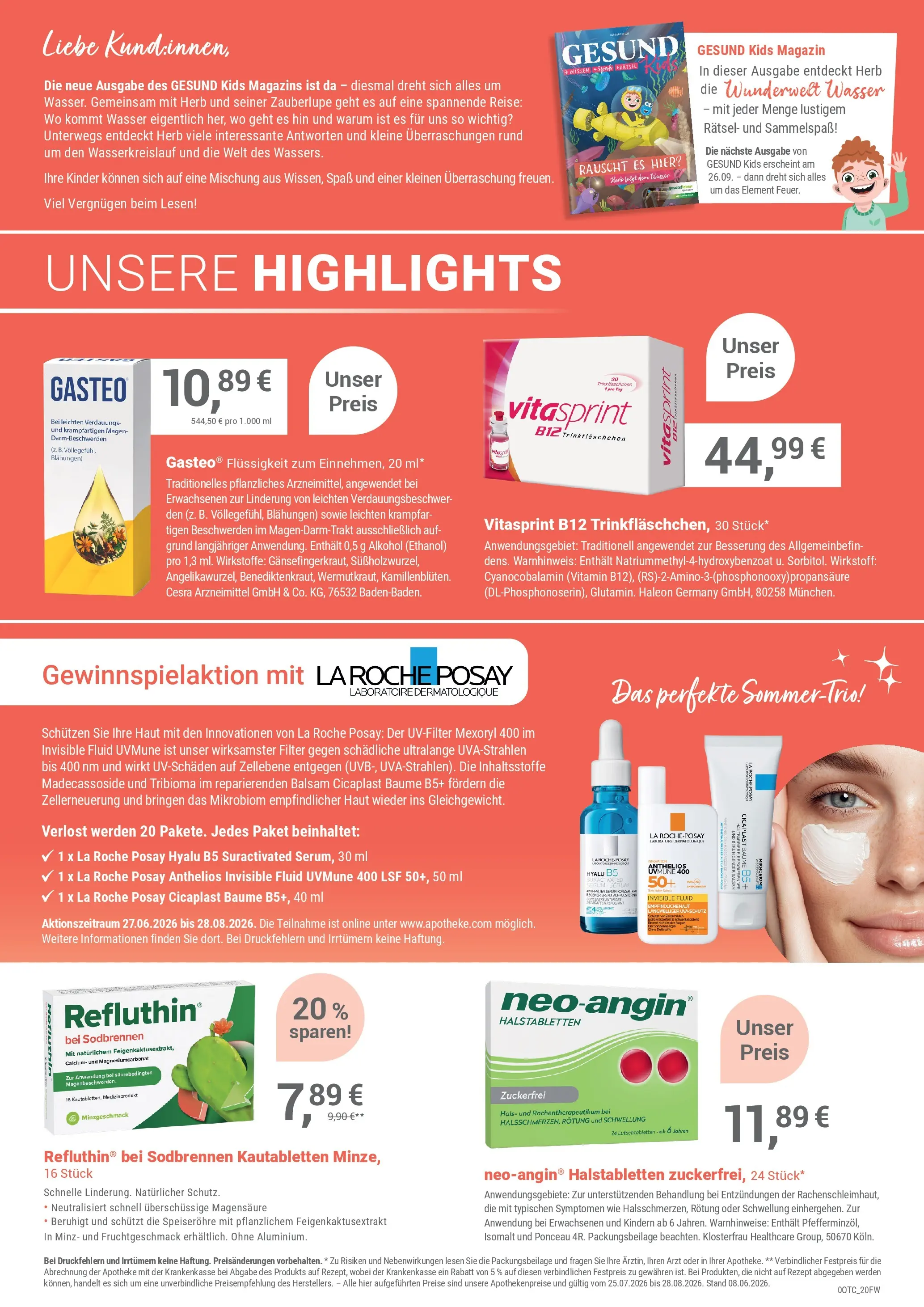 Angebote - Ihre Apotheke vor Ort: Jetzt alle Angebote auch online entdecken! (ab 25.07.2026) zum Blättern | Seite: 2 | Produkte: Wasser, Serum