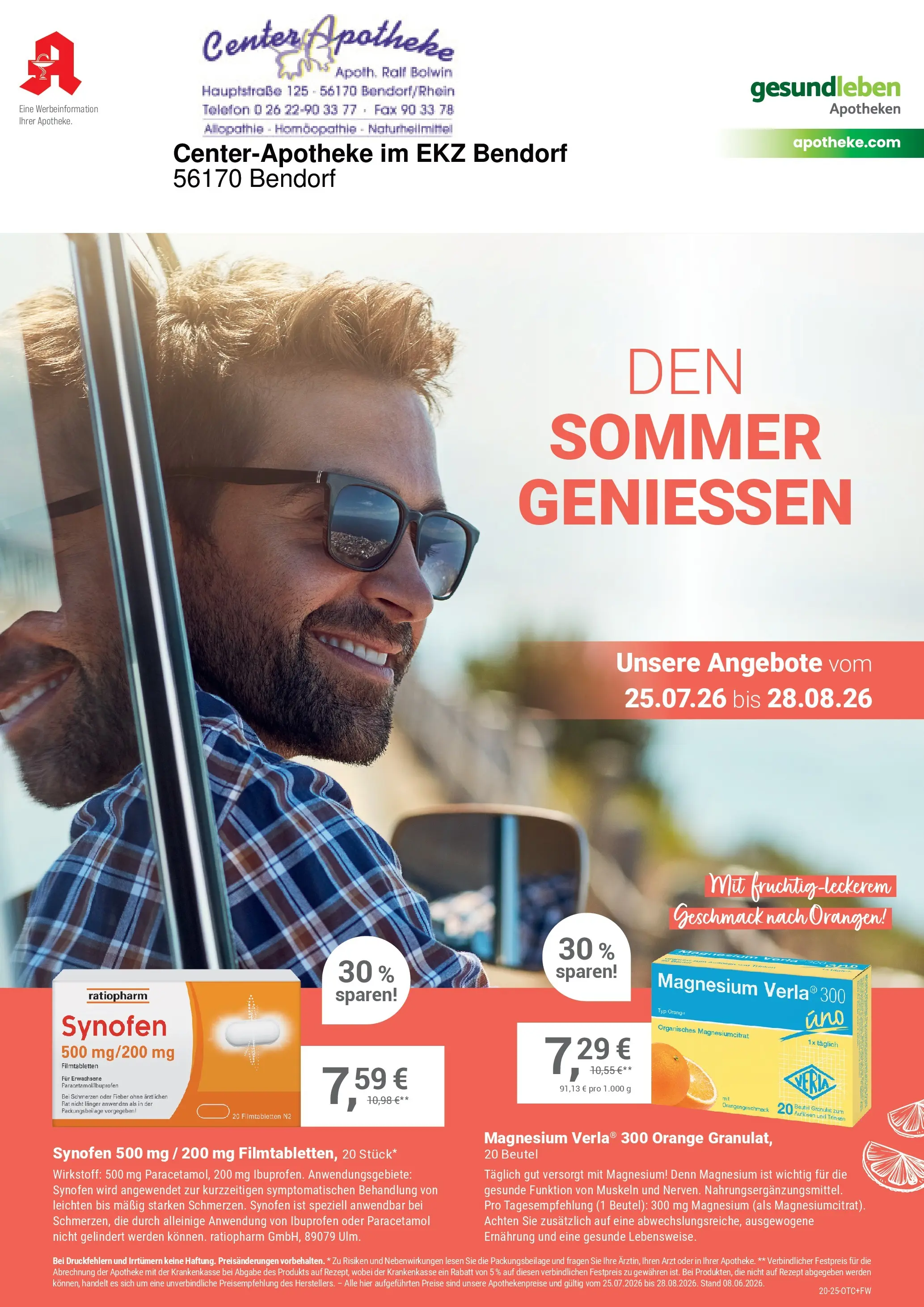Angebote - Ihre Apotheke vor Ort: Jetzt alle Angebote auch online entdecken! (ab 25.07.2026) zum Blättern | Seite: 1 | Produkte: Orangen, Telefon