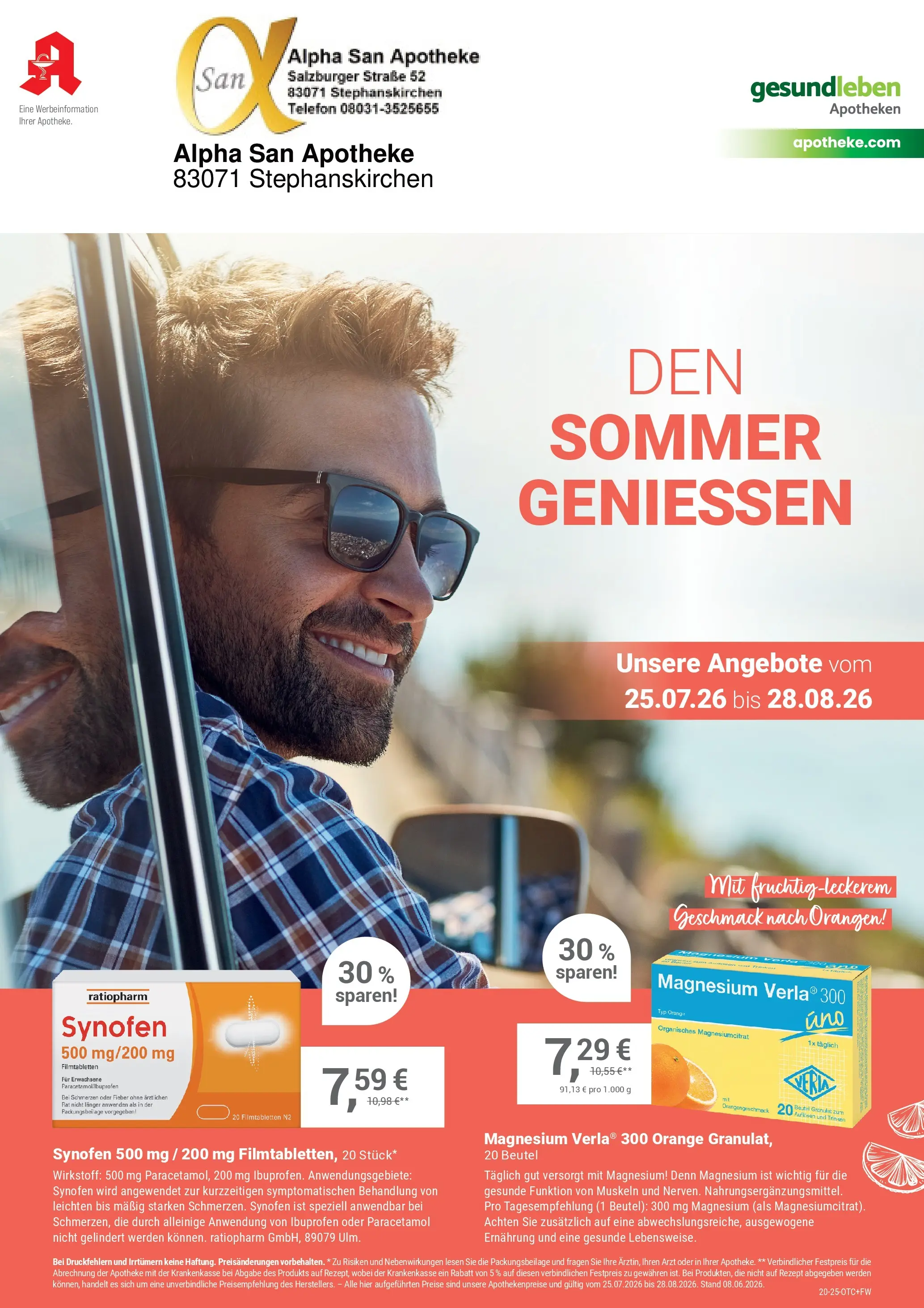 Angebote - Ihre Apotheke vor Ort: Jetzt alle Angebote auch online entdecken! (ab 25.07.2026) zum Blättern | Seite: 1 | Produkte: Orangen, Telefon