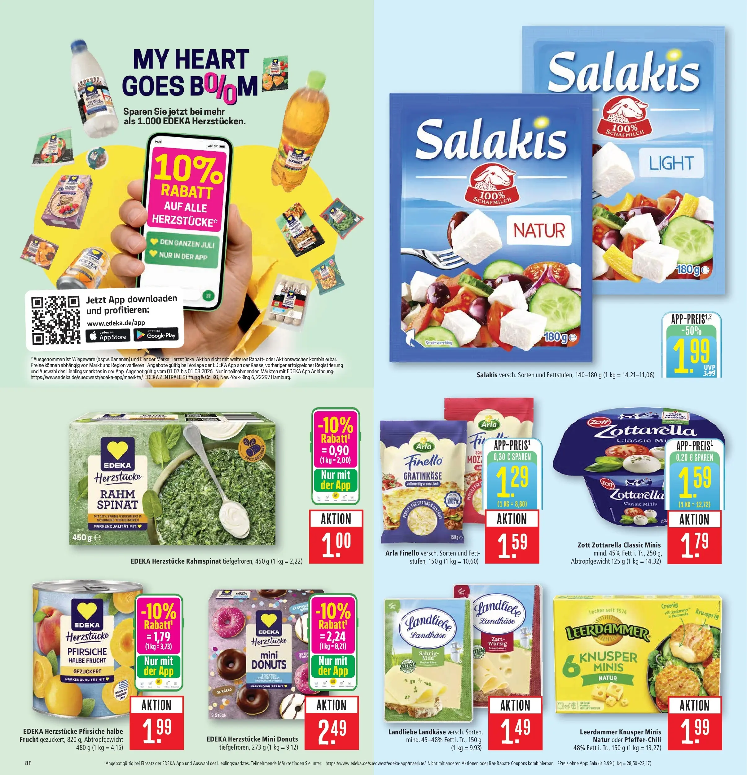 Marktkauf Prospekt Böblingen (ab 20.07.2026) » Angebote online | Seite: 8 | Produkte: Bananen, Leerdammer, Salakis, Eis