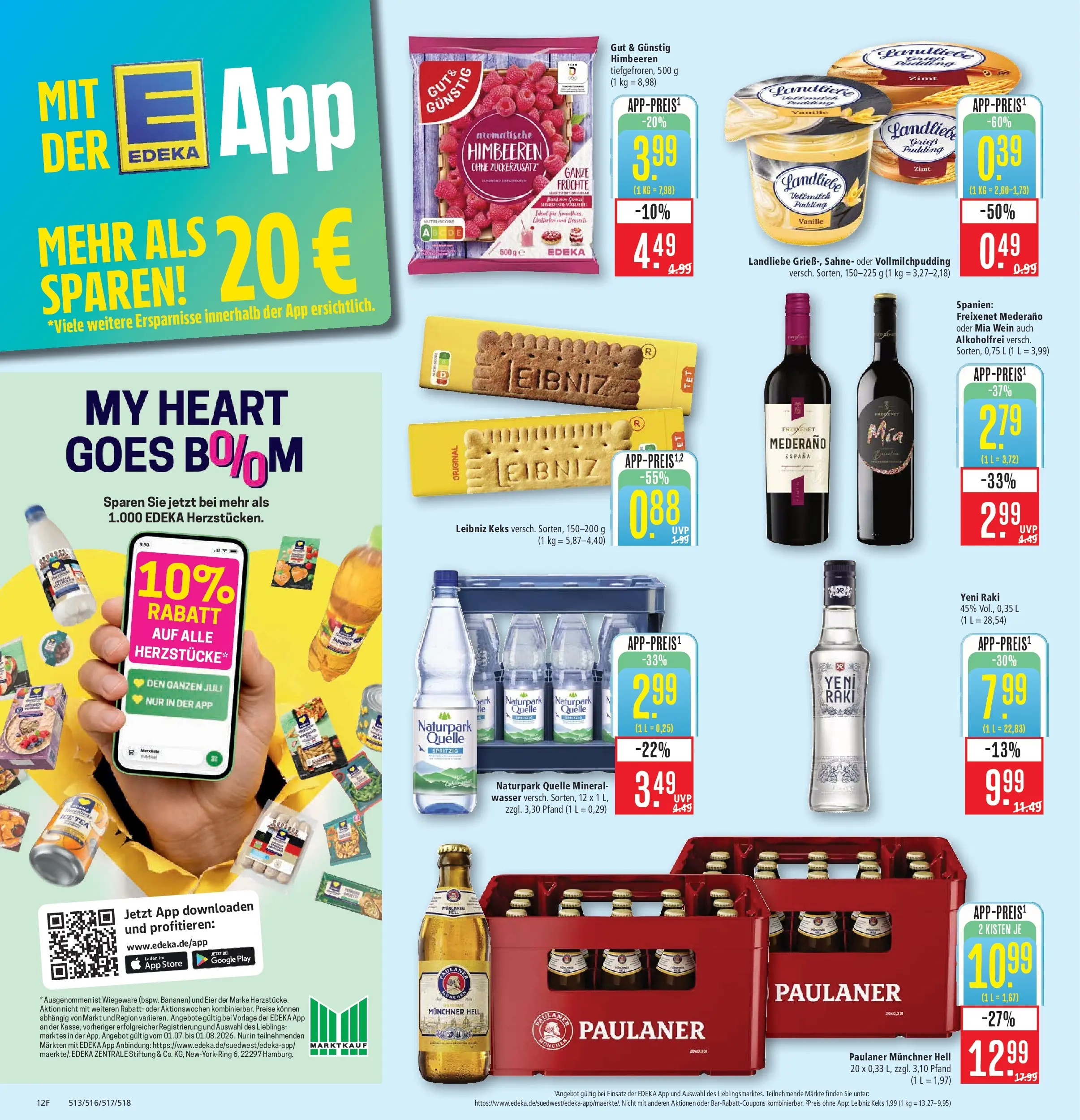 Marktkauf Prospekt Böblingen (ab 20.07.2026) » Angebote online | Seite: 12 | Produkte: Freixenet, Bananen, Pudding, Wasser