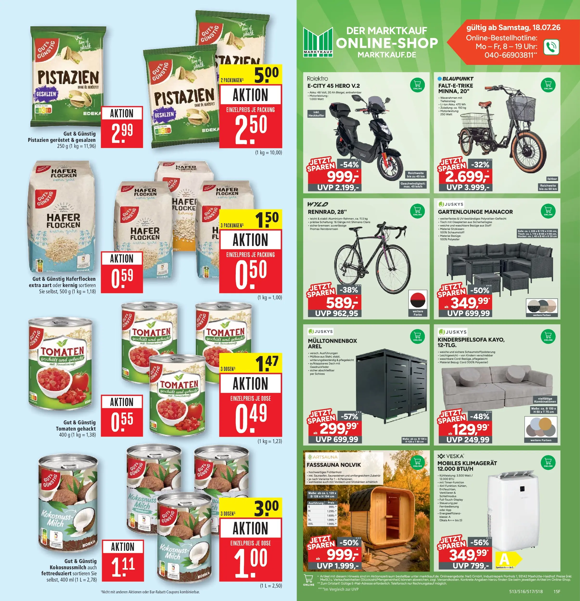 Marktkauf Prospekt Böblingen (ab 20.07.2026) » Angebote online | Seite: 15 | Produkte: Öl, Pistazien, Klimagerät, Uhr