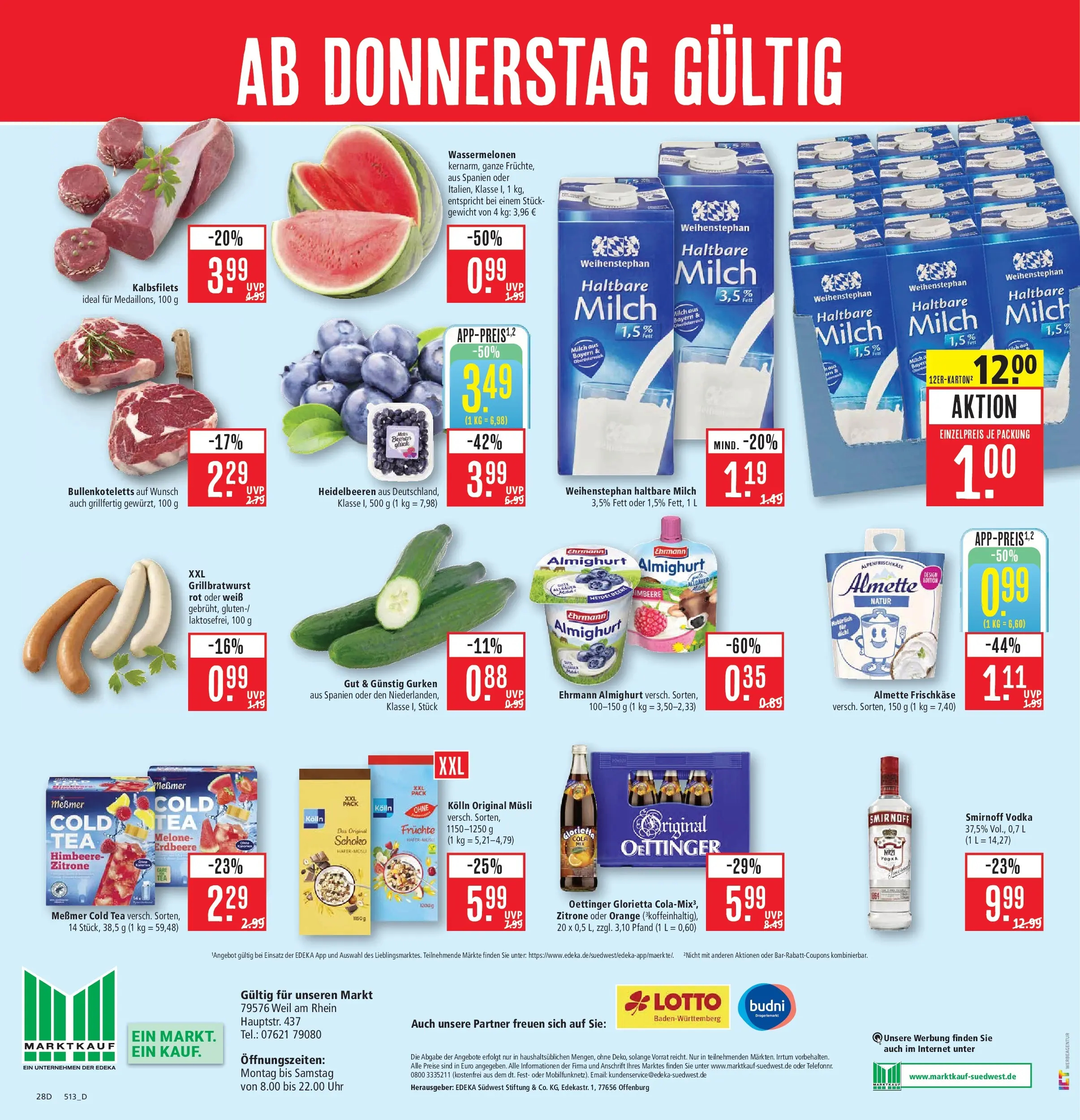 Marktkauf Prospekt Weil Am Rhein (ab 20.07.2026) » Angebote online | Seite: 32 | Produkte: Kolln, Haltbare milch, Vodka, Gurken