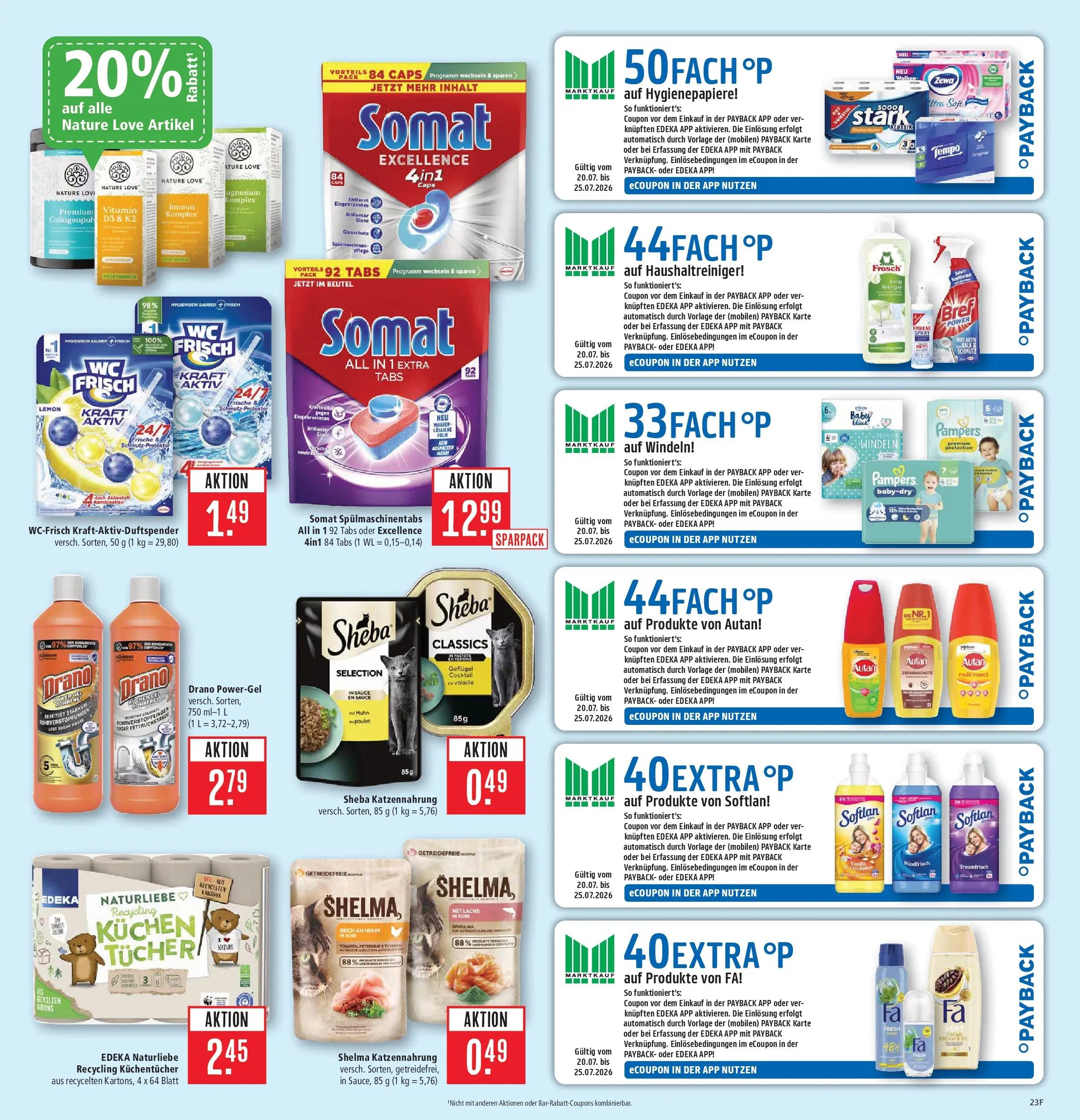 Marktkauf Prospekt Aschaffenburg (ab 20.07.2026) » Angebote online | Seite: 27 | Produkte: Sheba, Lachs, Spülmaschinentabs, Tempo