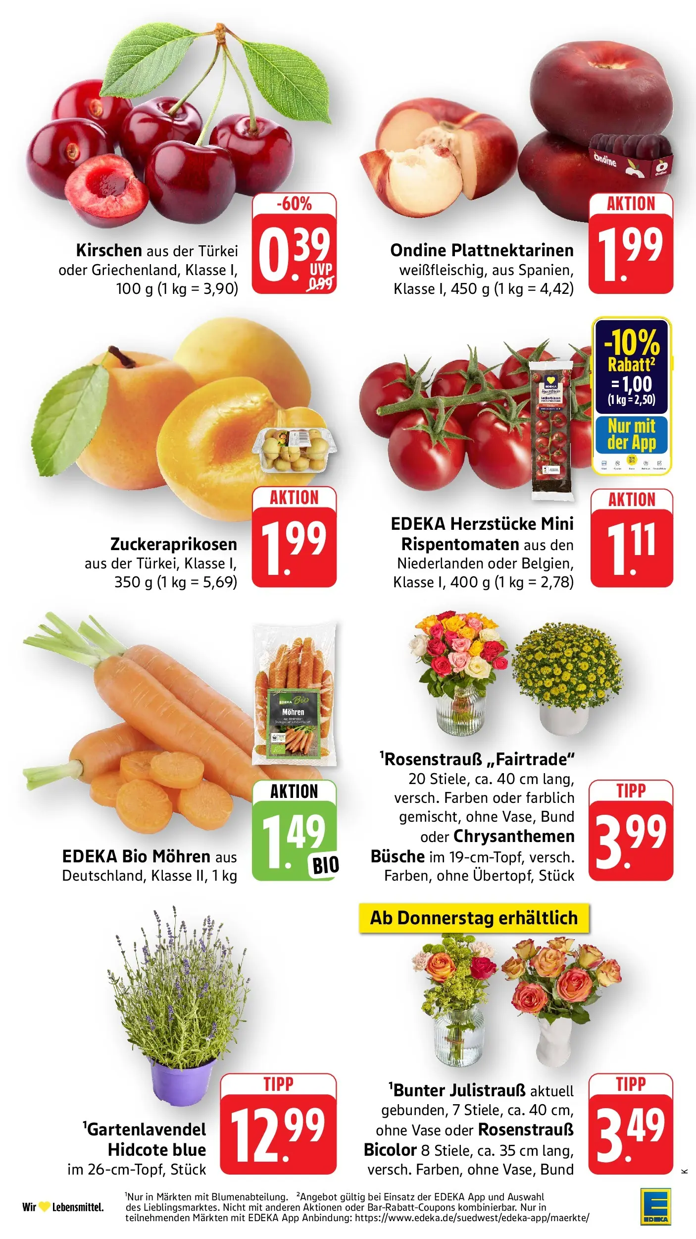 Edeka prospekt Ettenheim (ab 20.07.2026) » Angebote Online | Seite: 10 | Produkte: Vase, Mohren, Kirschen
