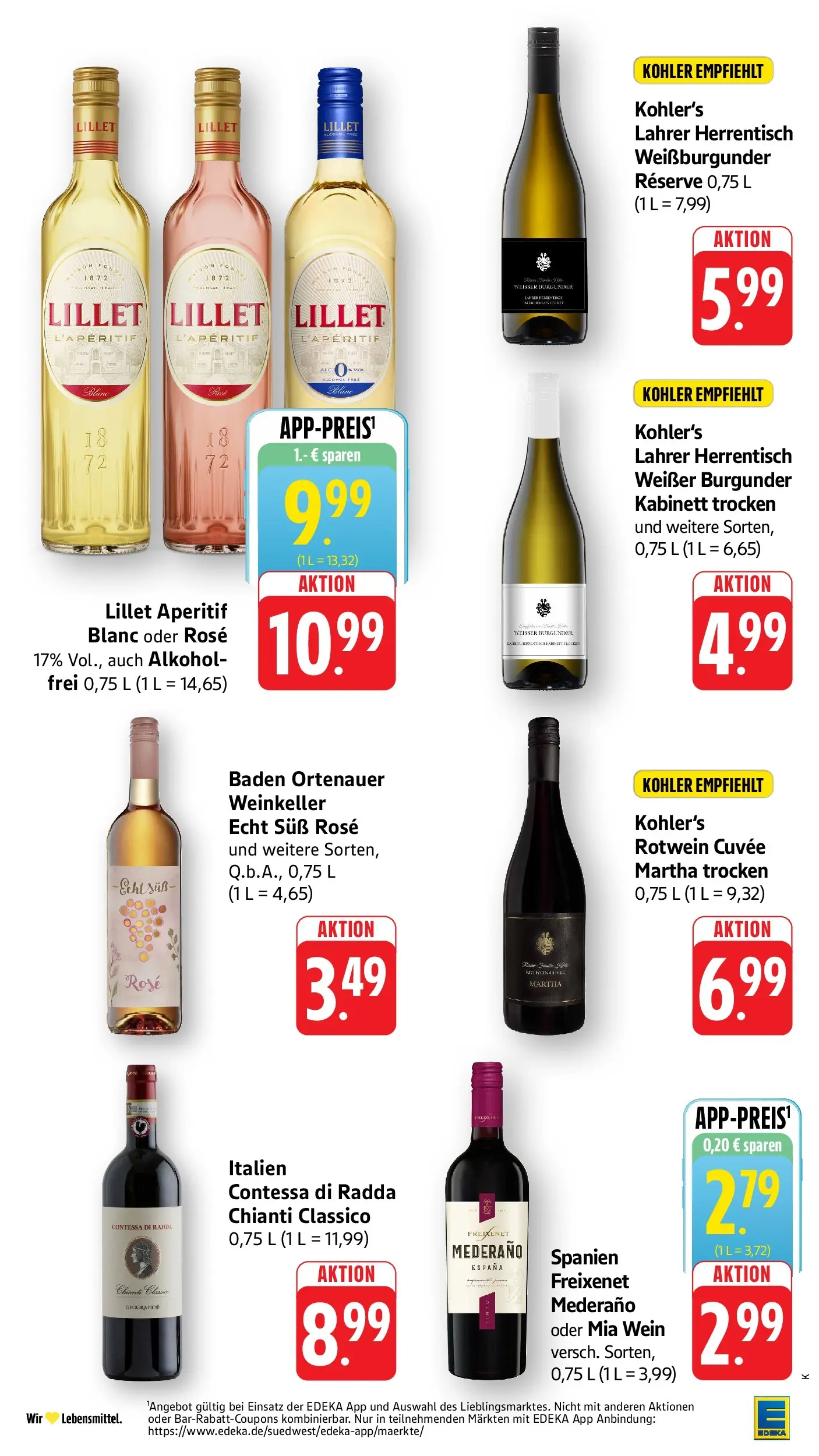 Edeka prospekt Ettenheim (ab 20.07.2026) » Angebote Online | Seite: 32 | Produkte: Freixenet, Rotwein, Freixenet mederano, Lillet