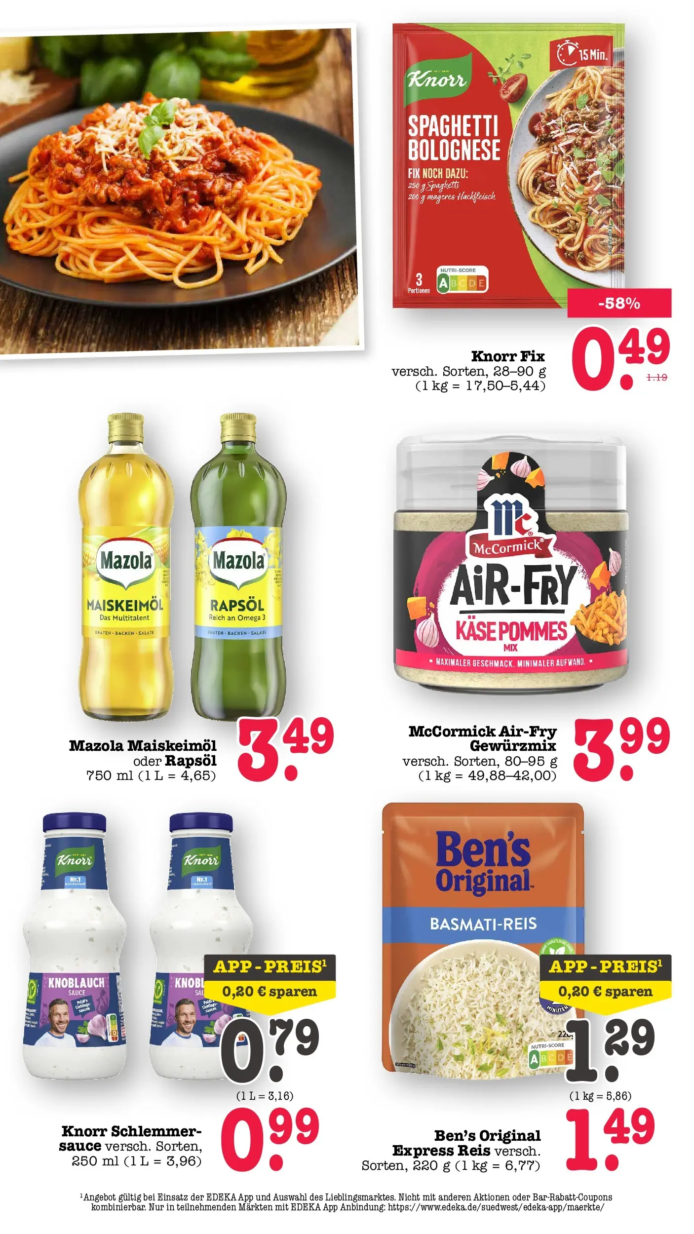 Edeka Prospekt Karlsruhe (ab 20.07.2026) ยป Angebote Online | Seite: 39 | Produkte: Knorr fix, Basmatireis, Rapsรถl, Knorr Edeka Prospekt Karlsruhe (ab 20.07.2026) ยป Angebote Online | Seite: 39 | Produkte: Knorr fix, Basmatireis, Rapsรถl, Knorr