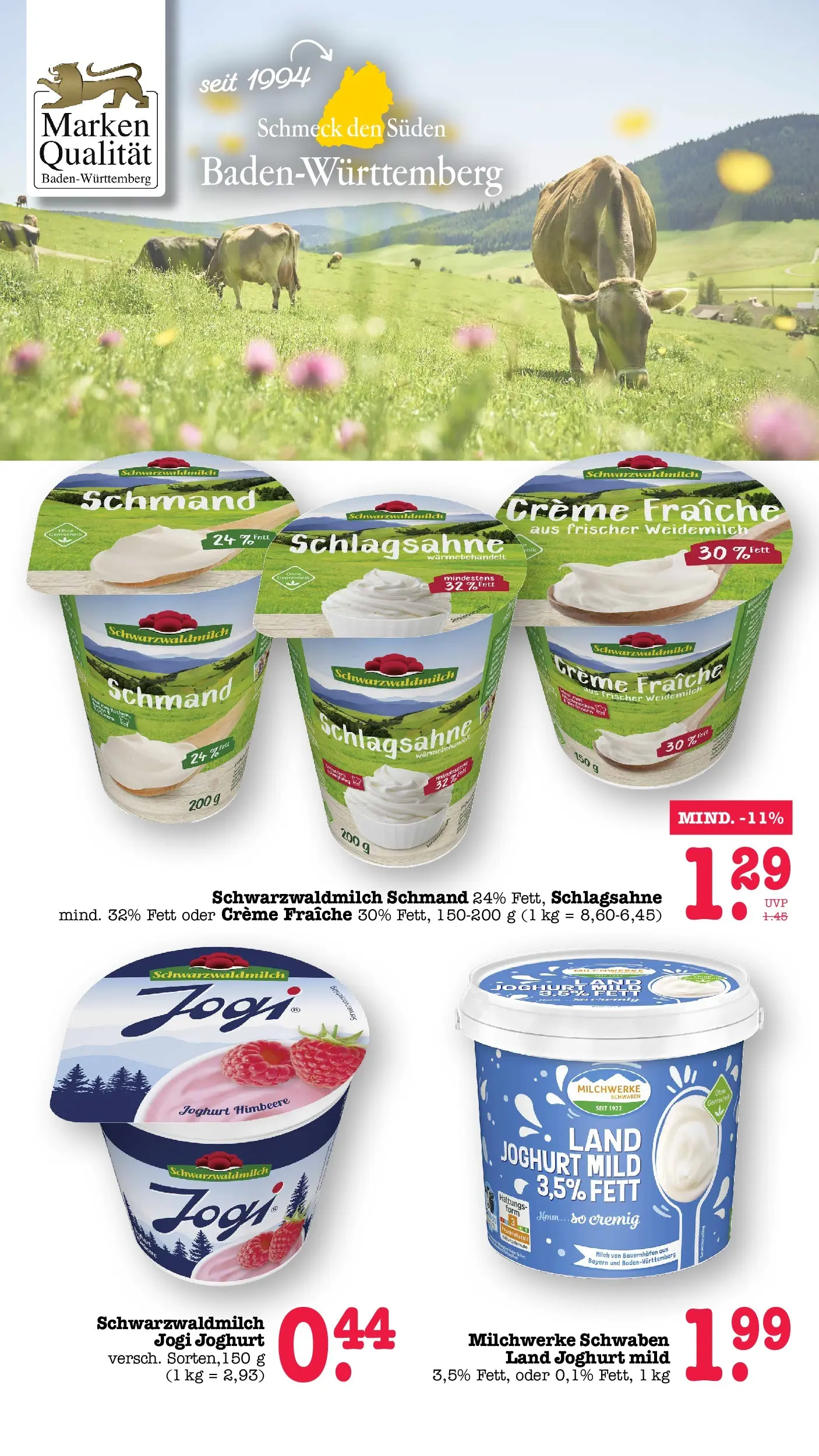 Edeka Prospekt Karlsruhe (ab 20.07.2026) ยป Angebote Online | Seite: 44 | Produkte: Schlagsahne, Milch, Joghurt, Creme Edeka Prospekt Karlsruhe (ab 20.07.2026) ยป Angebote Online | Seite: 44 | Produkte: Schlagsahne, Milch, Joghurt, Creme