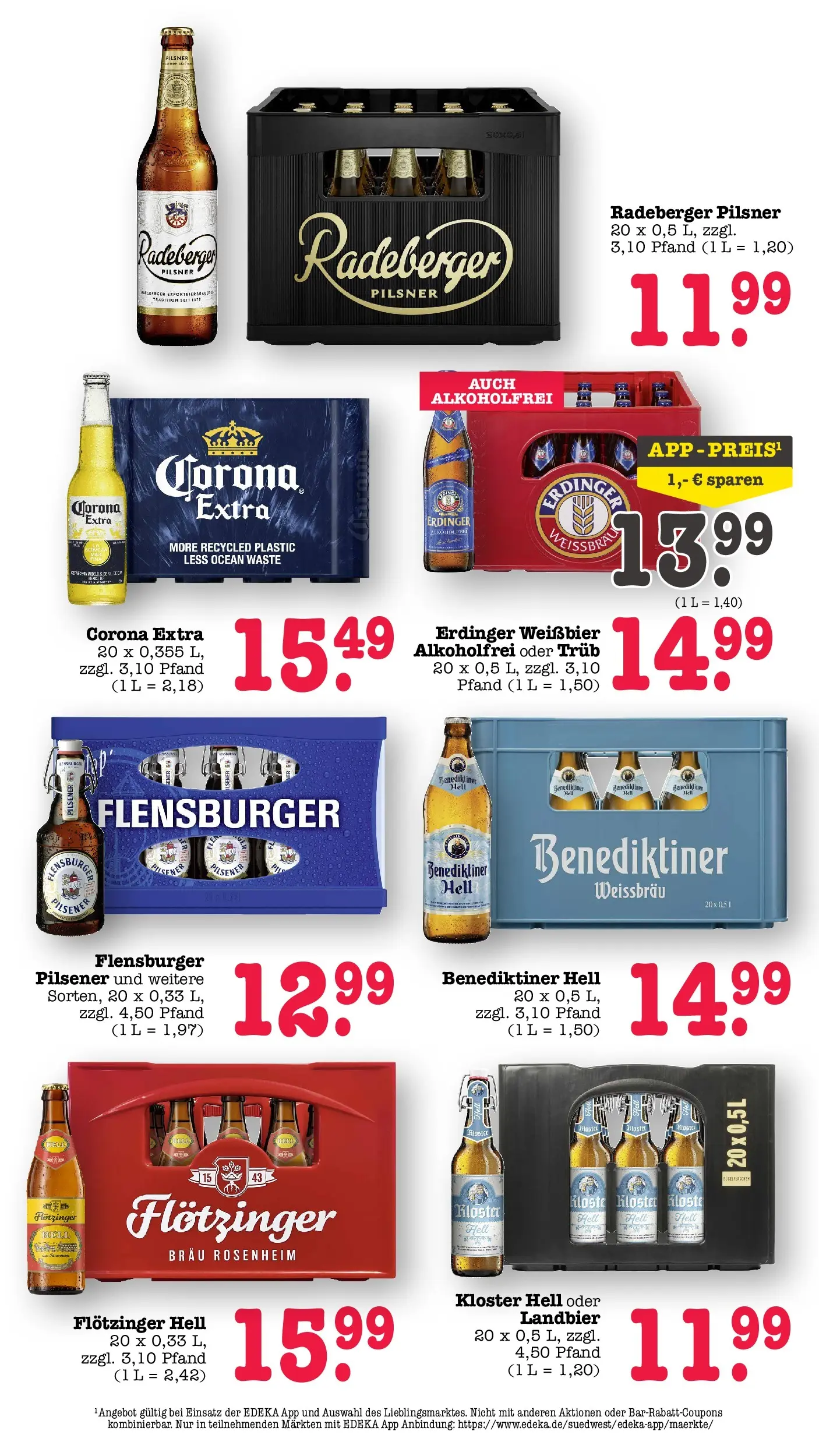 Edeka Prospekt Karlsruhe (ab 20.07.2026) ยป Angebote Online | Seite: 53 | Produkte: Weiรbier, Benediktiner hell, Flensburger, Radeberger pilsner Edeka Prospekt Karlsruhe (ab 20.07.2026) ยป Angebote Online | Seite: 53 | Produkte: Weiรbier, Benediktiner hell, Flensburger, Radeberger pilsner