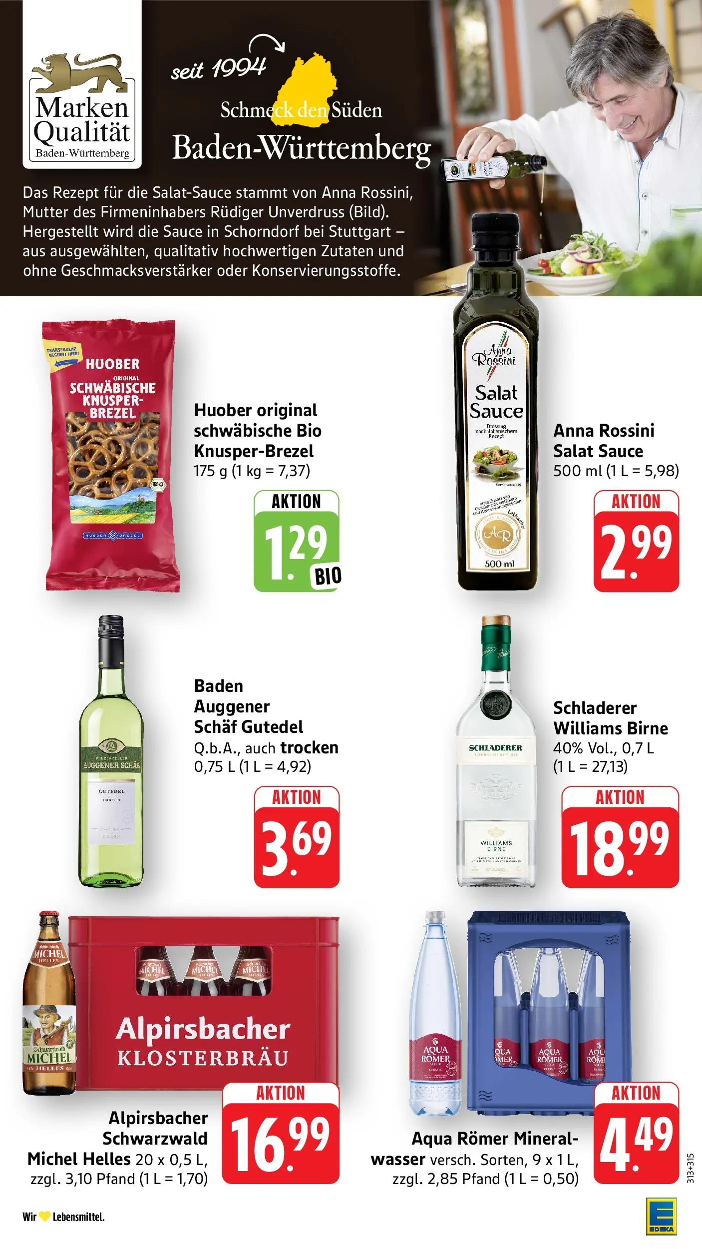 E center Prospekt Singen (ab 20.07.2026) zum Blättern | Seite: 24 | Produkte: Dressing, Wasser, Birne, Salat