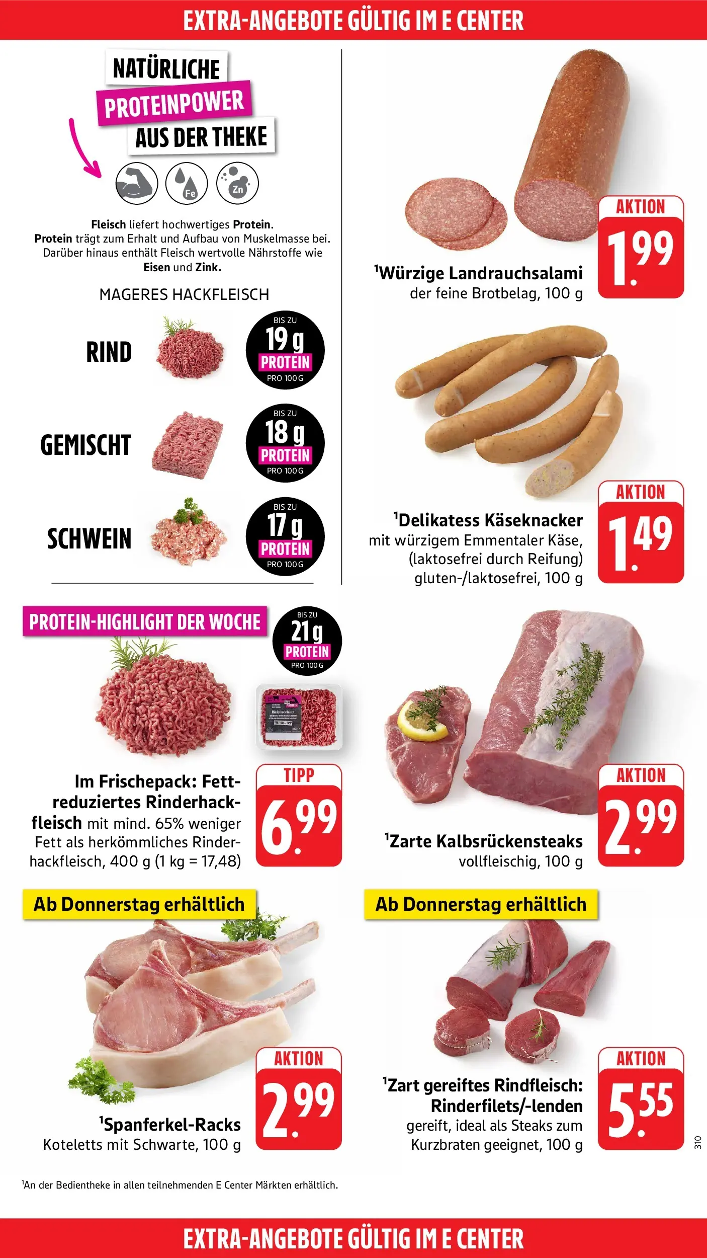 E center Prospekt Singen (ab 20.07.2026) zum Blättern | Seite: 46 | Produkte: Theke, Rindfleisch, Fleisch, Hackfleisch