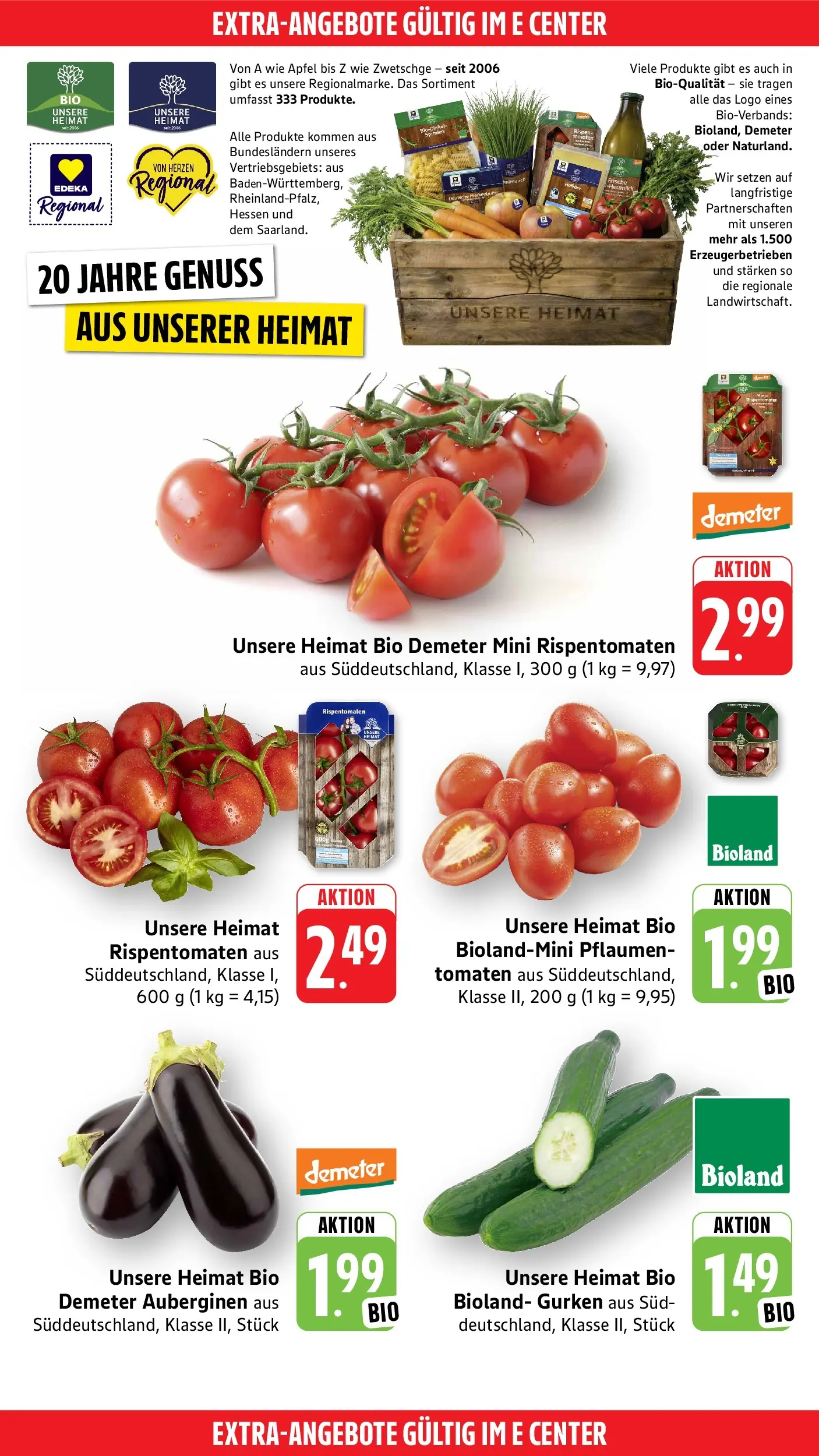 E center Prospekt Singen (ab 20.07.2026) zum Blättern | Seite: 48 | Produkte: Pflaumen, Äpfel, Tomaten, Gurken